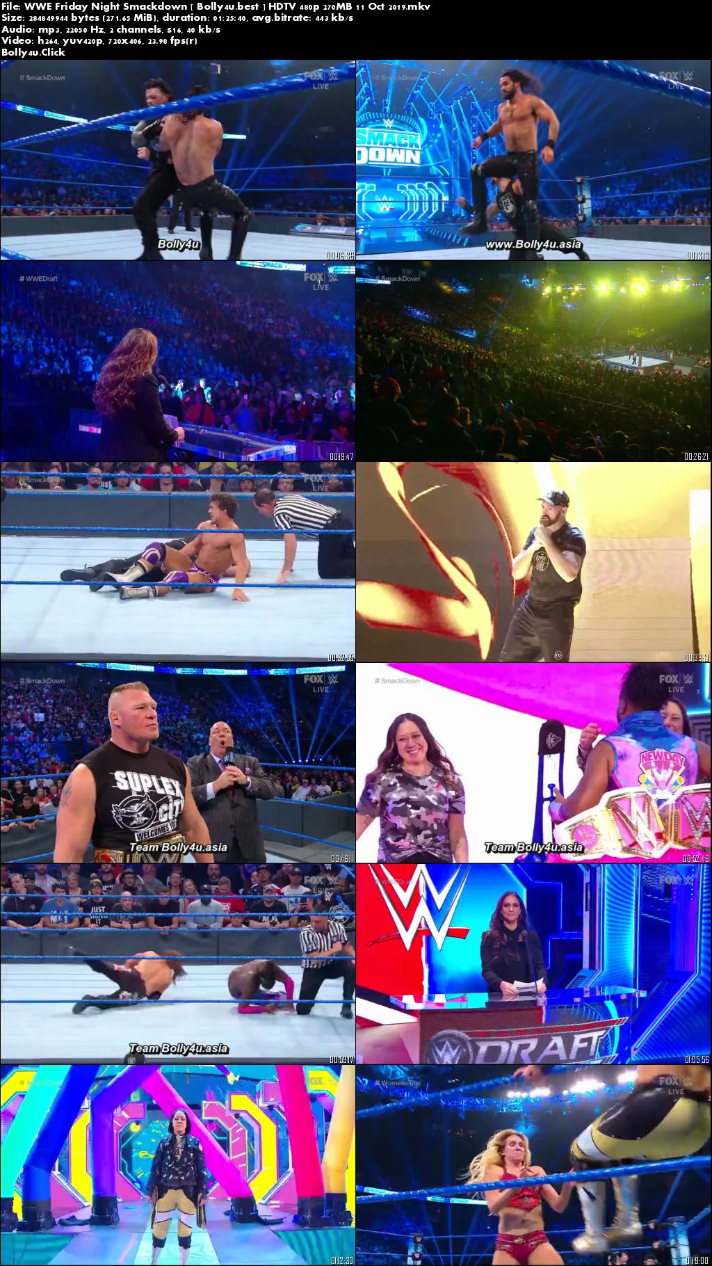 WWE Friday Night Smackdown HDTV 480p 270MB 11 Oct 2019 Download