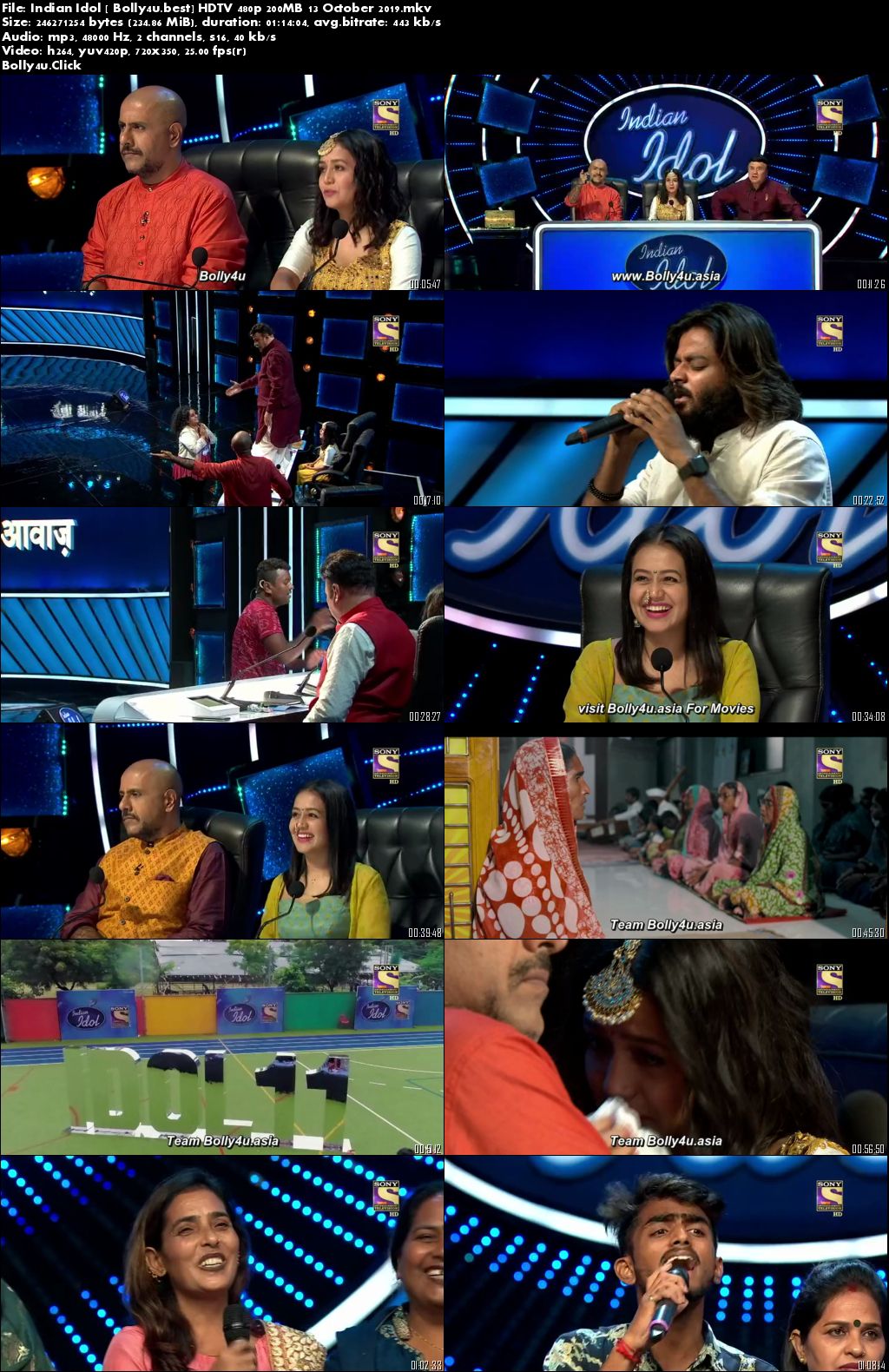 Indian Idol HDTV 480p 200MB 13 October 2019 Download