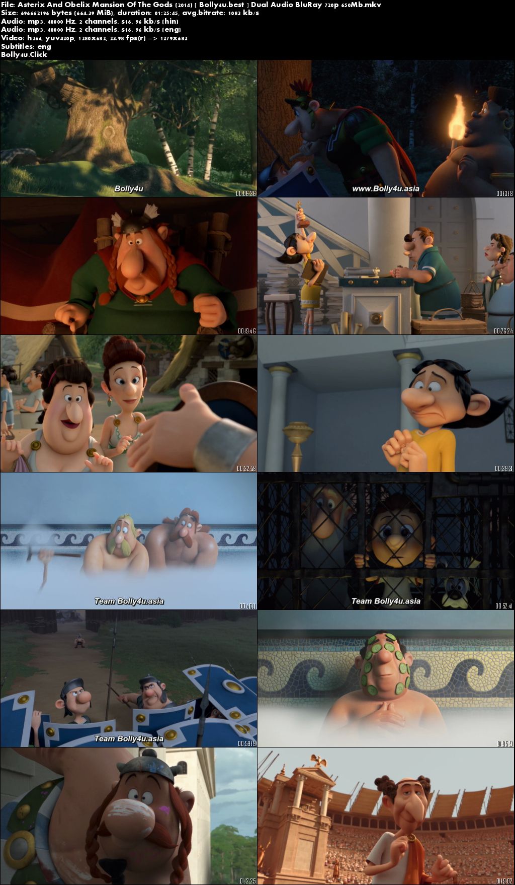 Asterix And Obelix Mansion Of The Gods 2014 BRRip 650Mb Hindi Dual Audio 720p Download