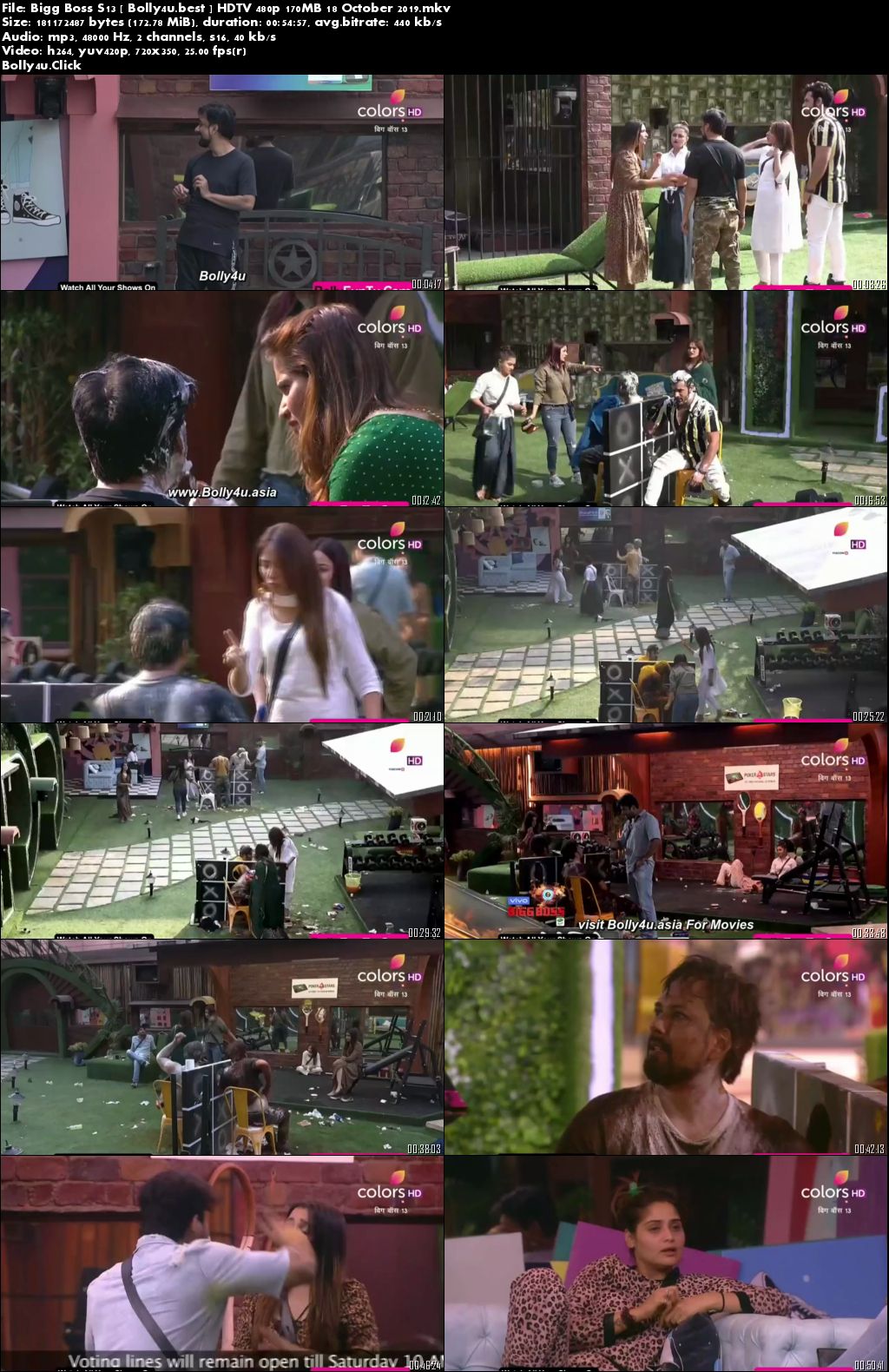 Bigg Boss S13 HDTV 480p 170MB 18 October 2019 Download