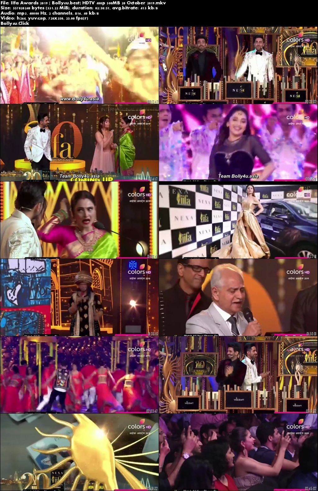 IIfa Awards 2019 HDTV 480p 500MB Main Event 20 October 2019 Download