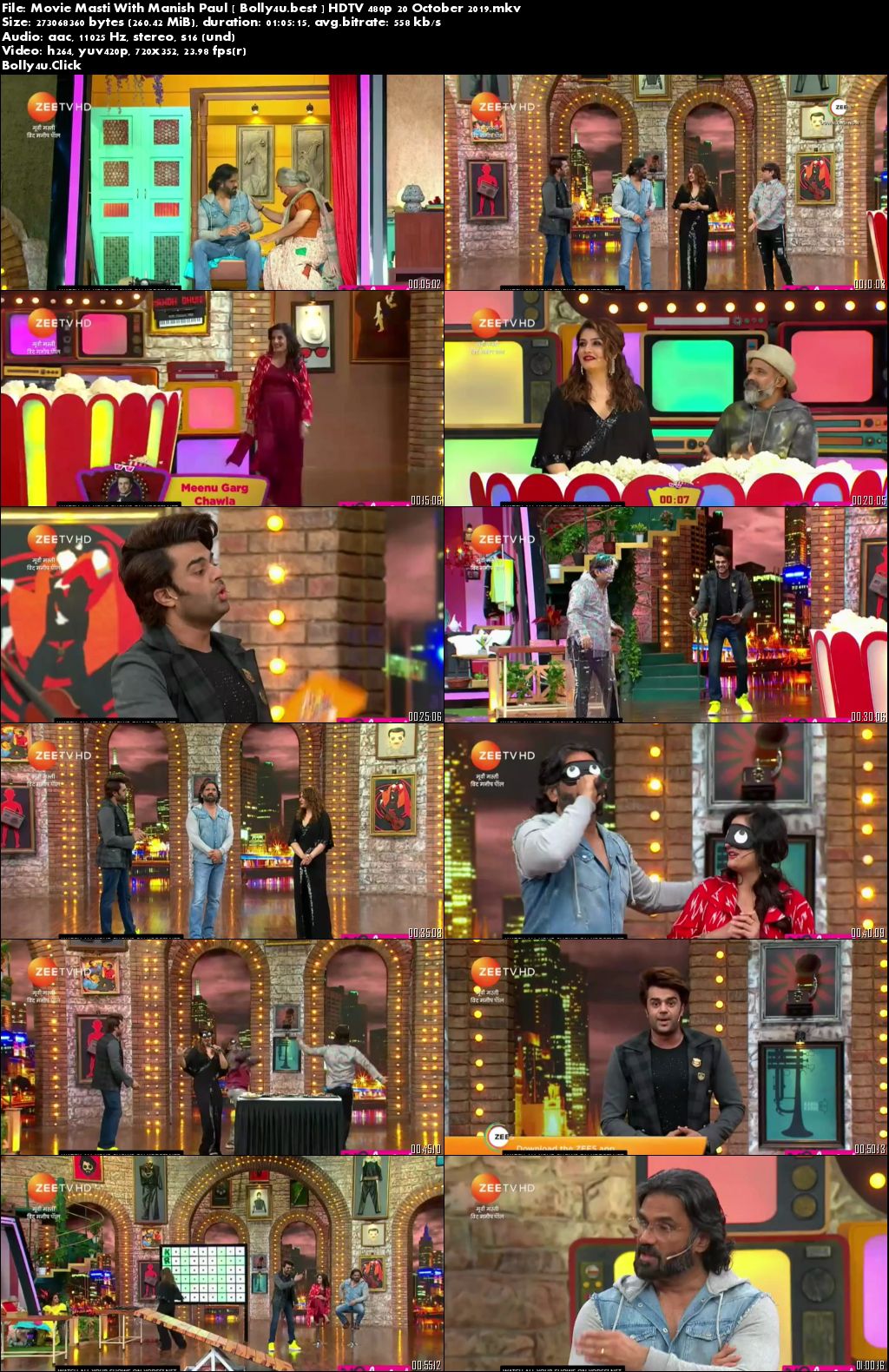 Movie Masti With Manish Paul HDTV 480p 200MB 20 October 2019 Download