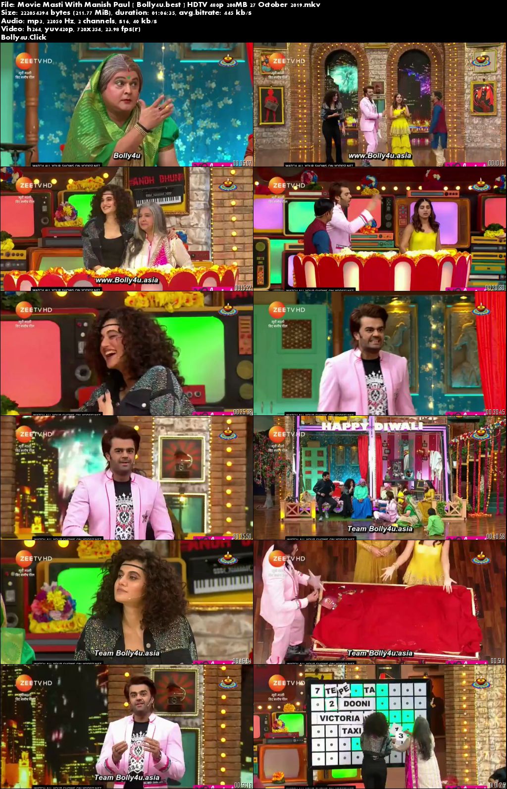 Movie Masti With Manish Paul HDTV 480p 200MB 27 October 2019 Download