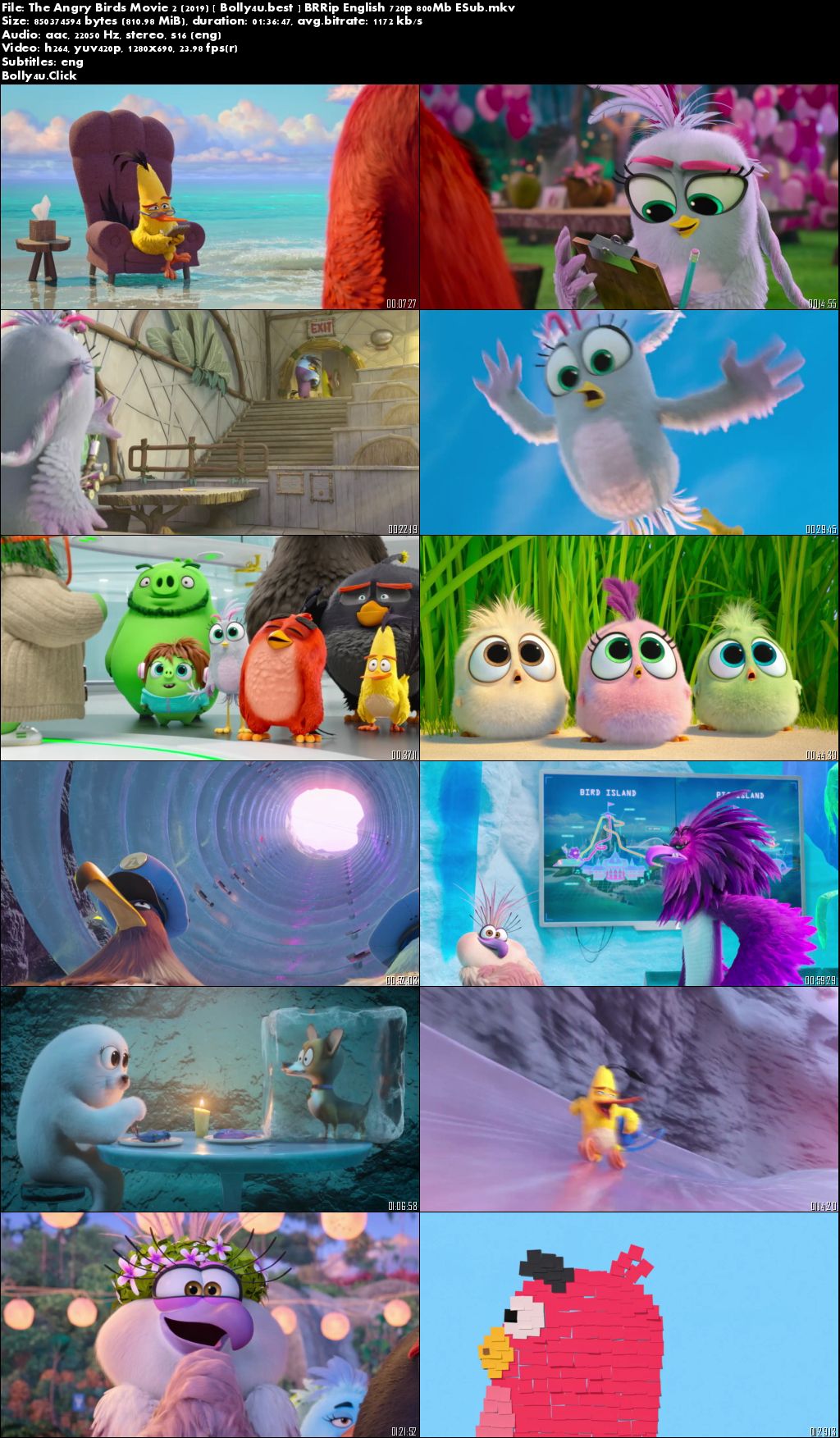 The Angry Birds Movie 2 2019 BRRip 300Mb English 480p ESub Download