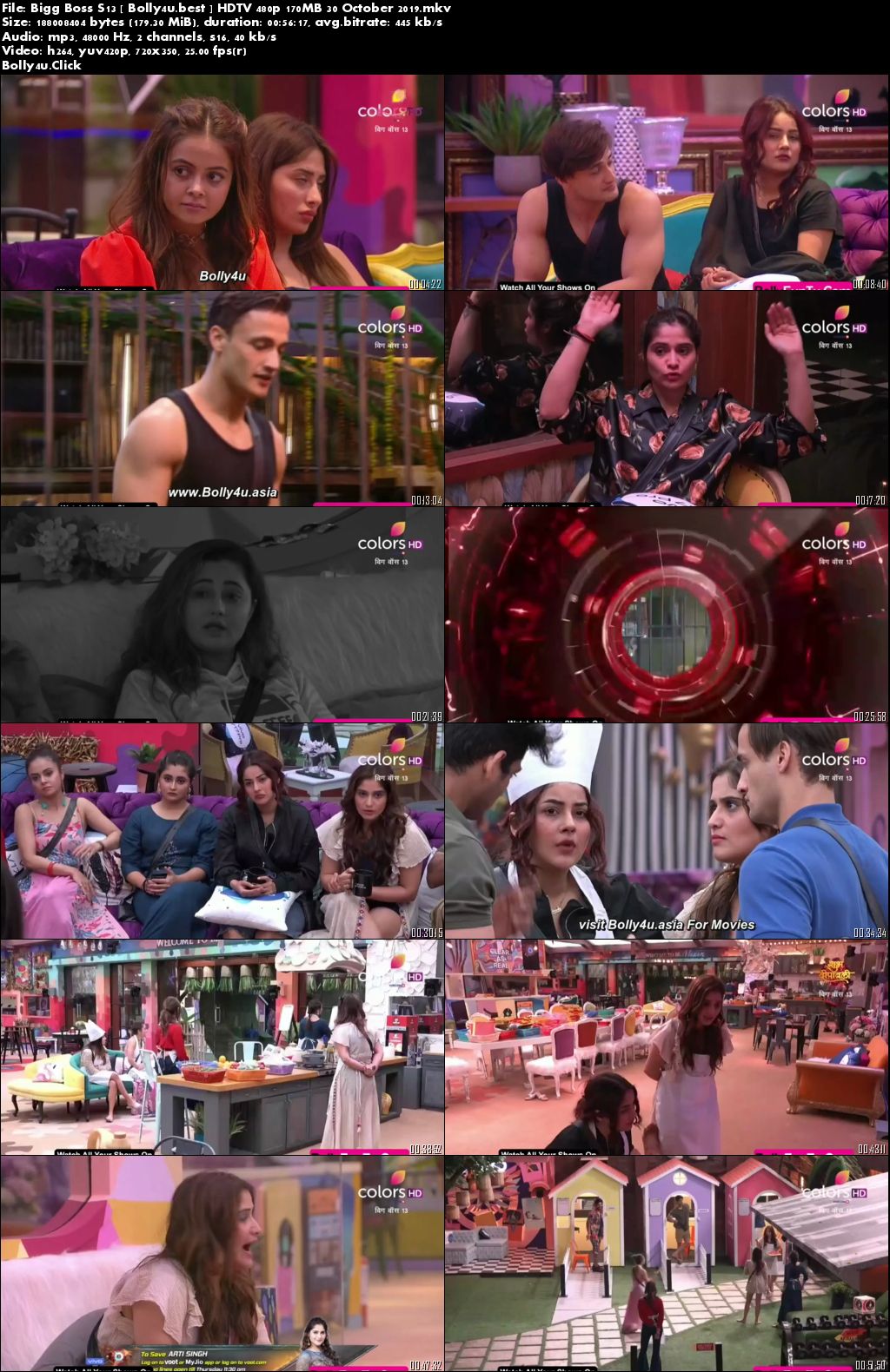 Bigg Boss S13 HDTV 480p 170MB 30 October 2019 Download