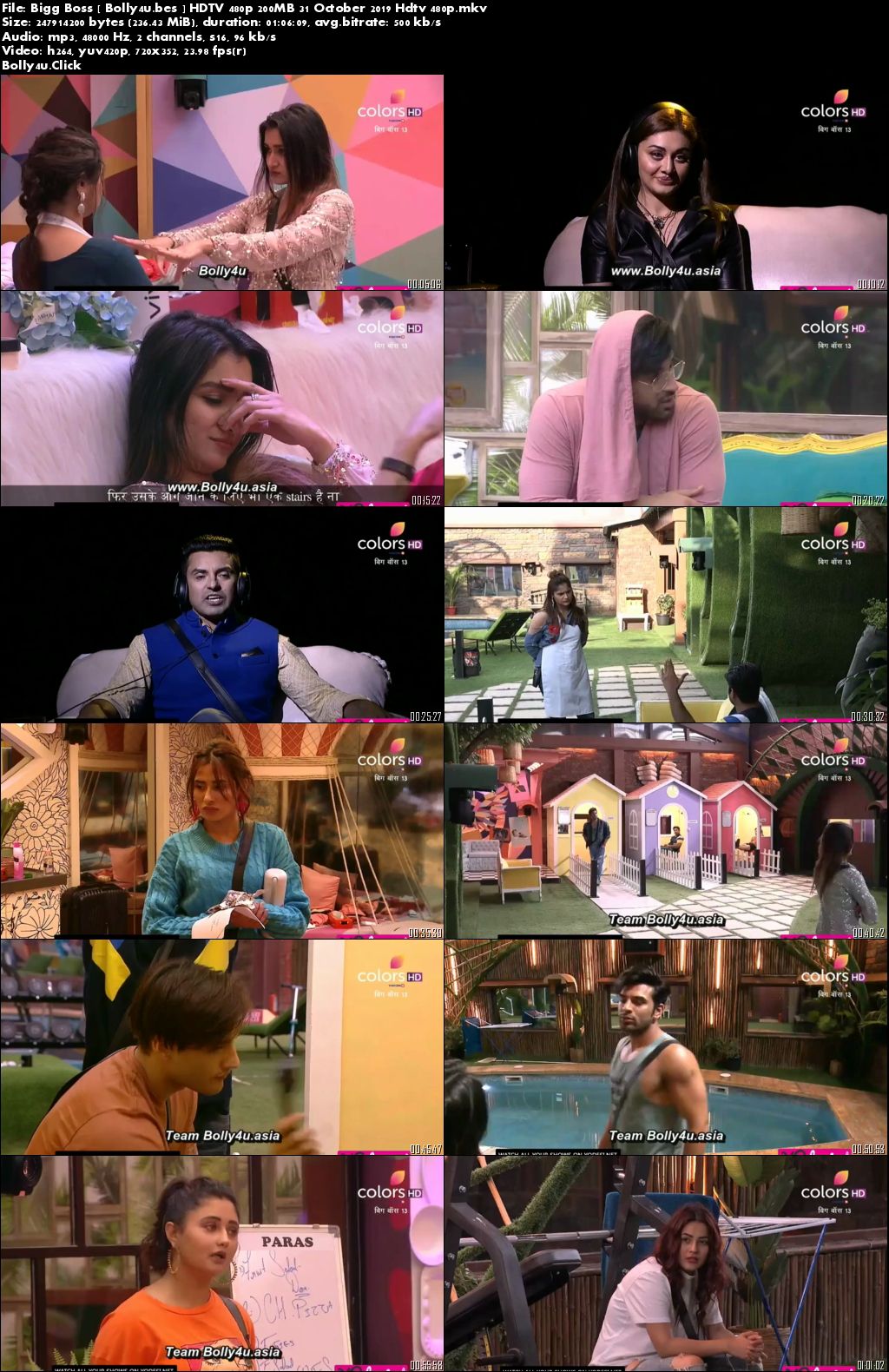 Bigg Boss S13 HDTV 480p 170MB 31 October 2019 Download