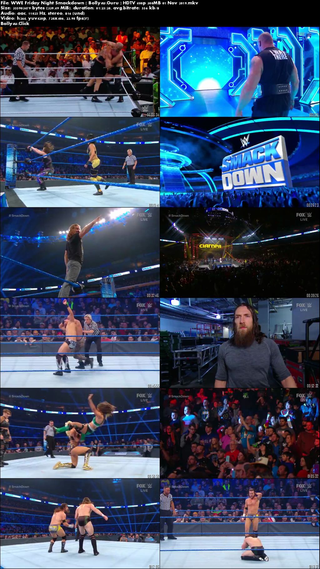 WWE Friday Night Smackdown HDTV 480p 300MB 01 Nov 2019 Download