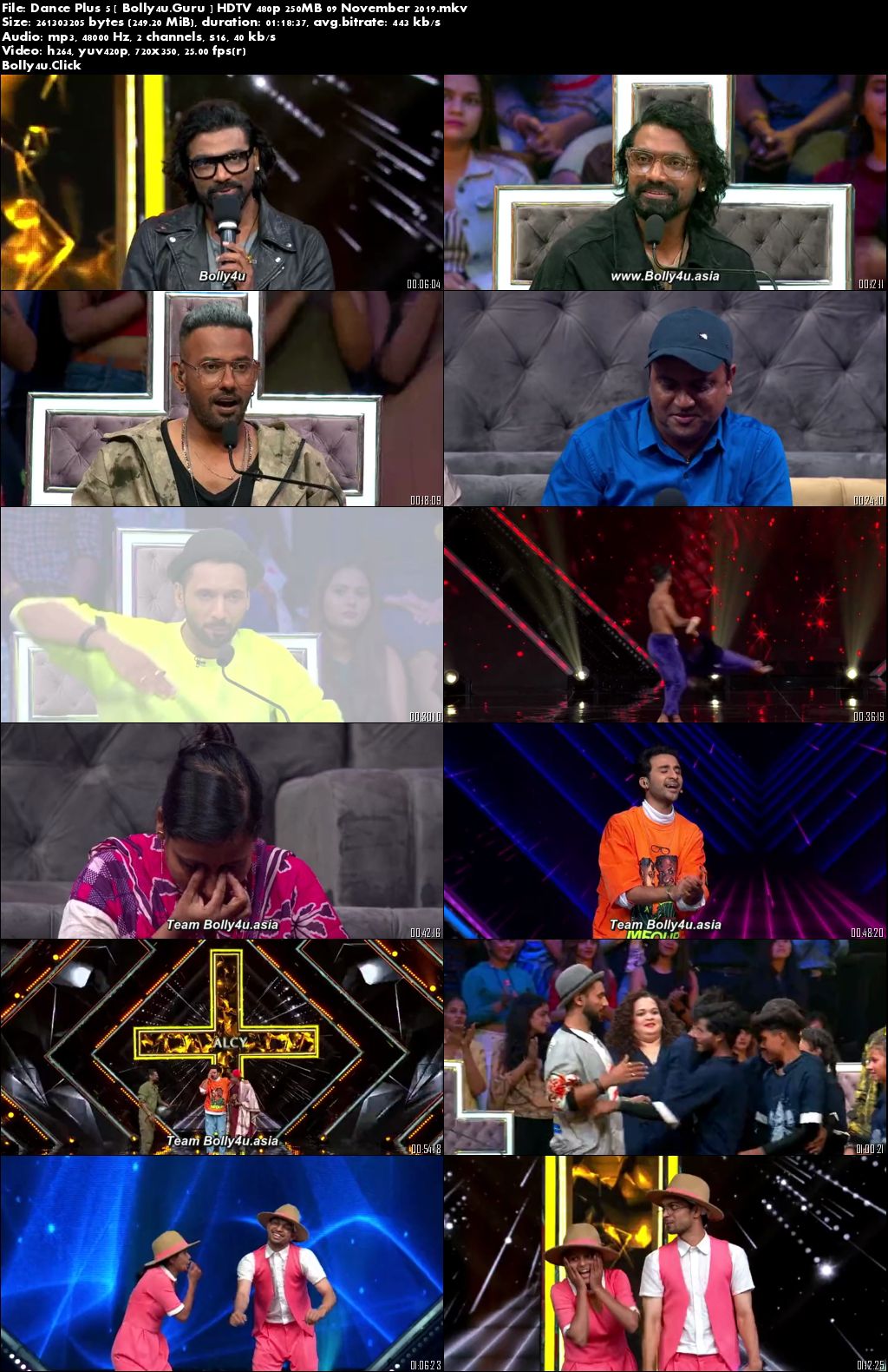 Dance Plus 5 HDTV 480p 250MB 09 November 2019 Download