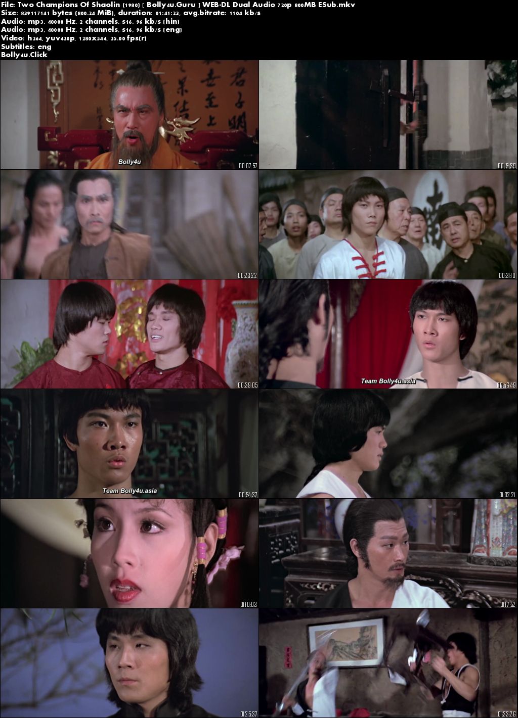 Two Champions Of Shaolin 1980 WEB-DL 800Mb Hindi Dual Audio 720p ESub Download