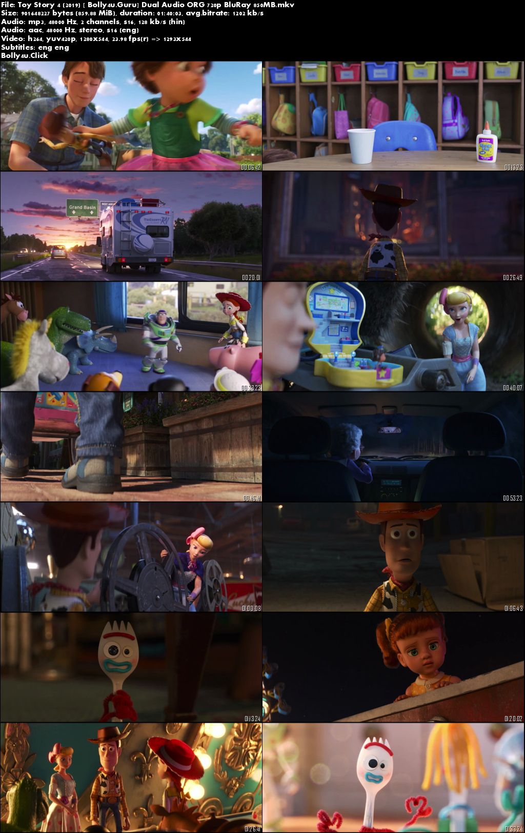 Toy Story 4 2019 BluRay 350MB Hindi Dual Audio ORG 480p Download