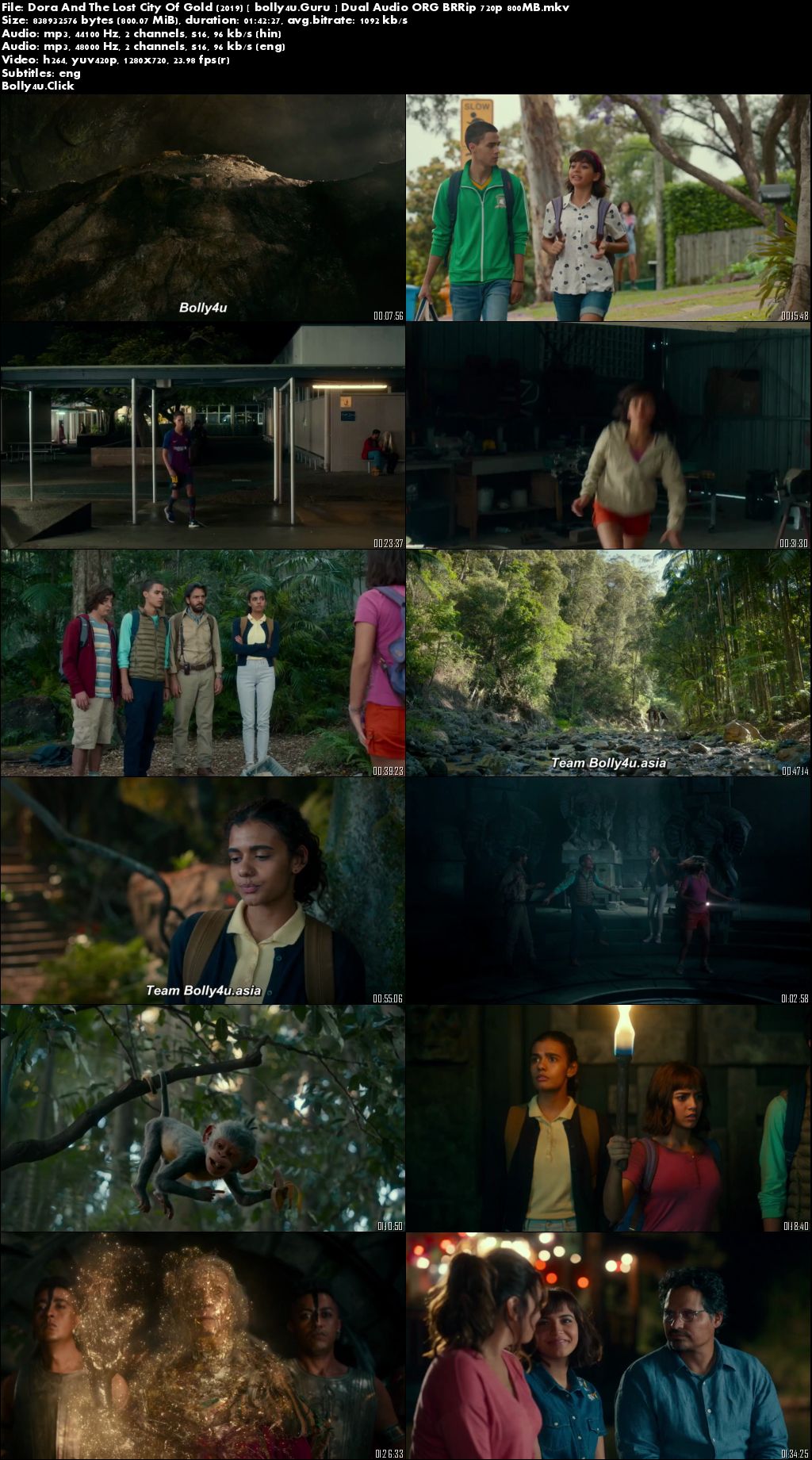 Dora And The Lost City Of Gold 2019 BRRip 800MB Hindi Dual Audio ORG 720p download