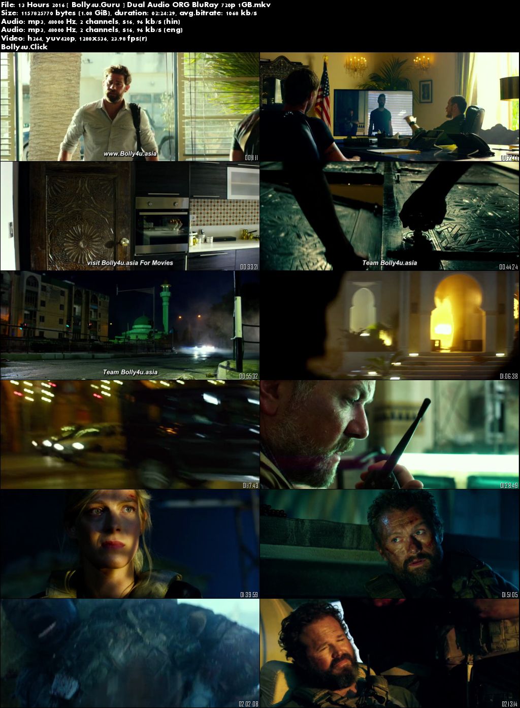 13 Hours 2016 BluRay 450MB Hindi Dual Audio ORG 480p Download