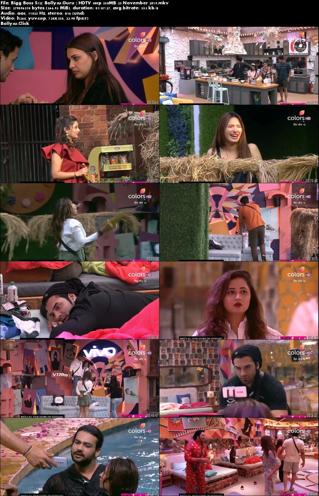 Bigg Boss S13 HDTV 480p 250MB 25 November 2019 Download