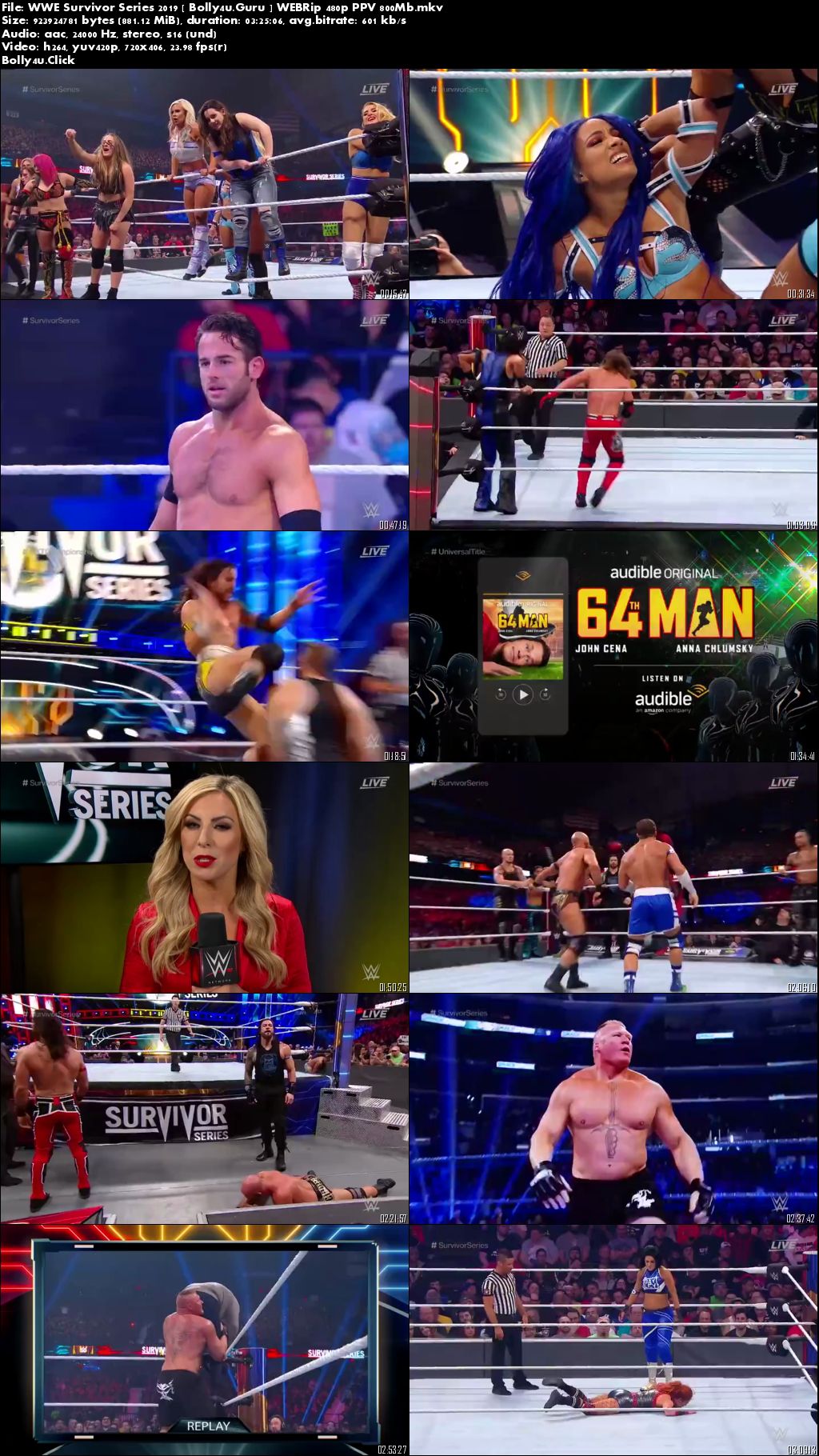 WWE Survivor Series 2019 WEBRip 480p PPV 800Mb Download