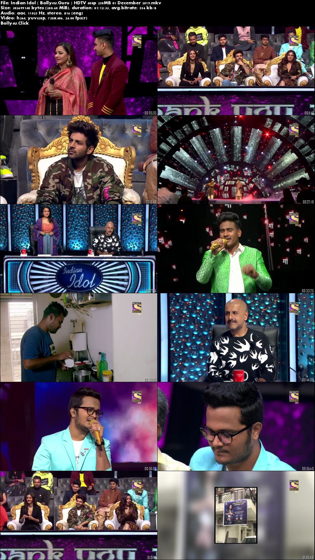 Indian Idol 2019 HDTV 480p 250MB 01 December 2019 Download