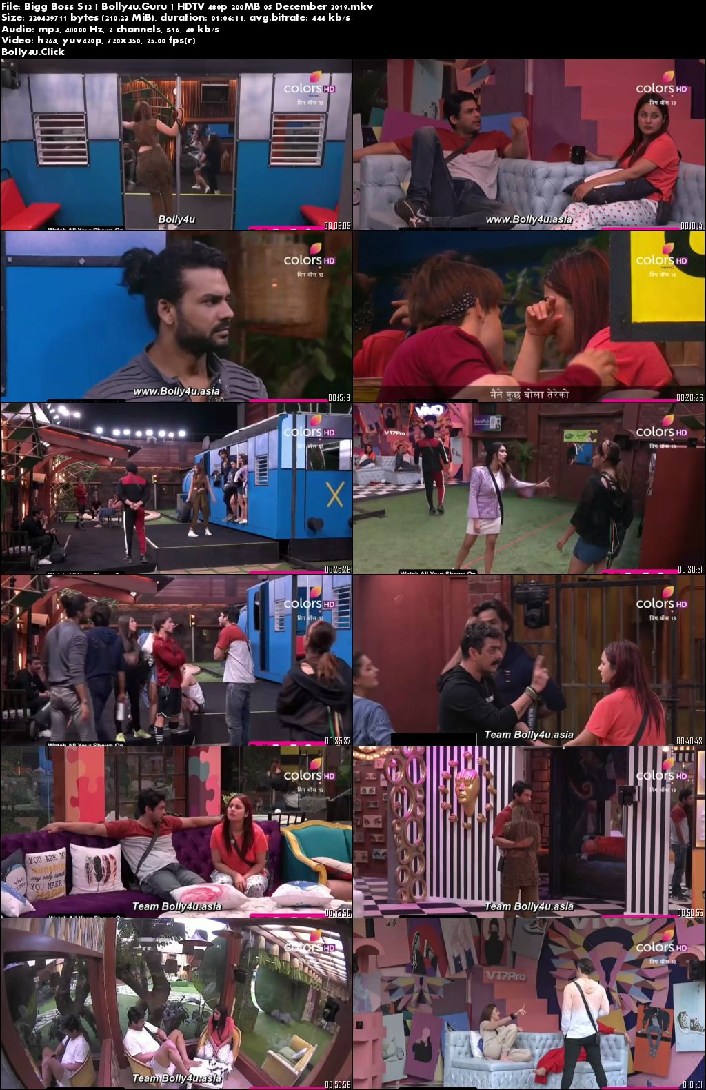 Bigg Boss S13 HDTV 480p 200MB 05 December 2019 Download