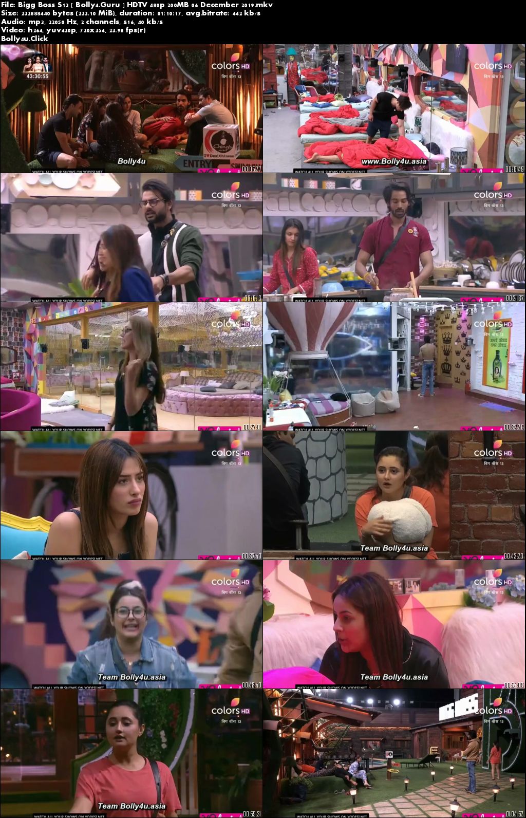 Bigg Boss S13 HDTV 480p 200MB 06 December 2019 Download