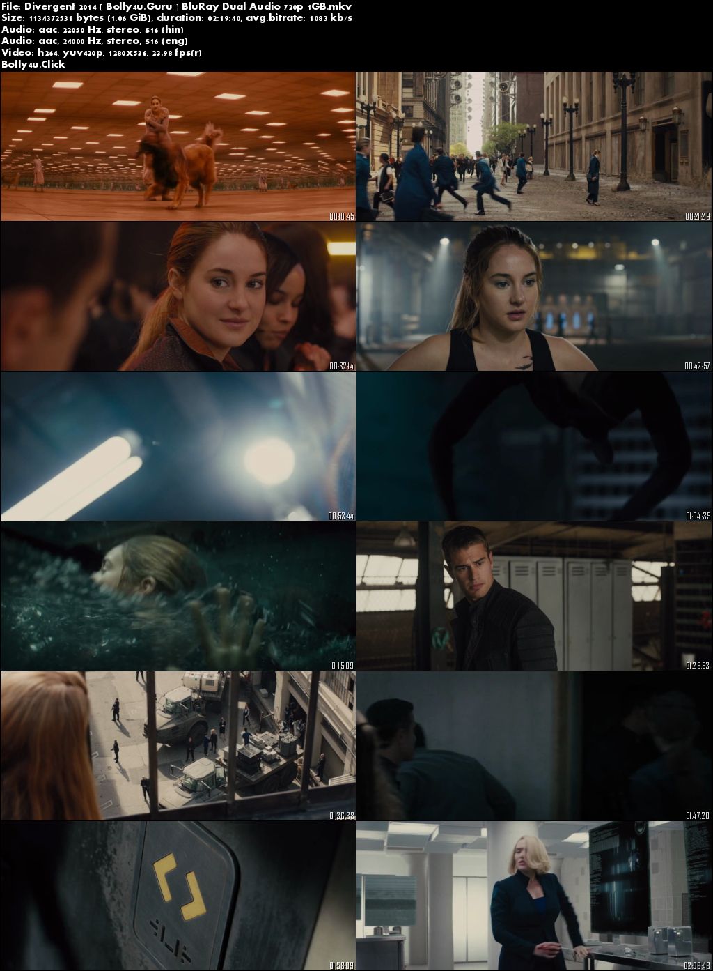 Divergent 2014 BRRip 400Mb Hindi Dual Audio 480p Download