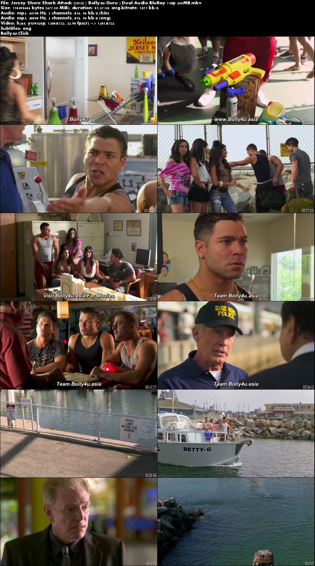 Jersey Shore Shark Attack 2012 BluRay 650MB Hindi Dual Audio 720p Download