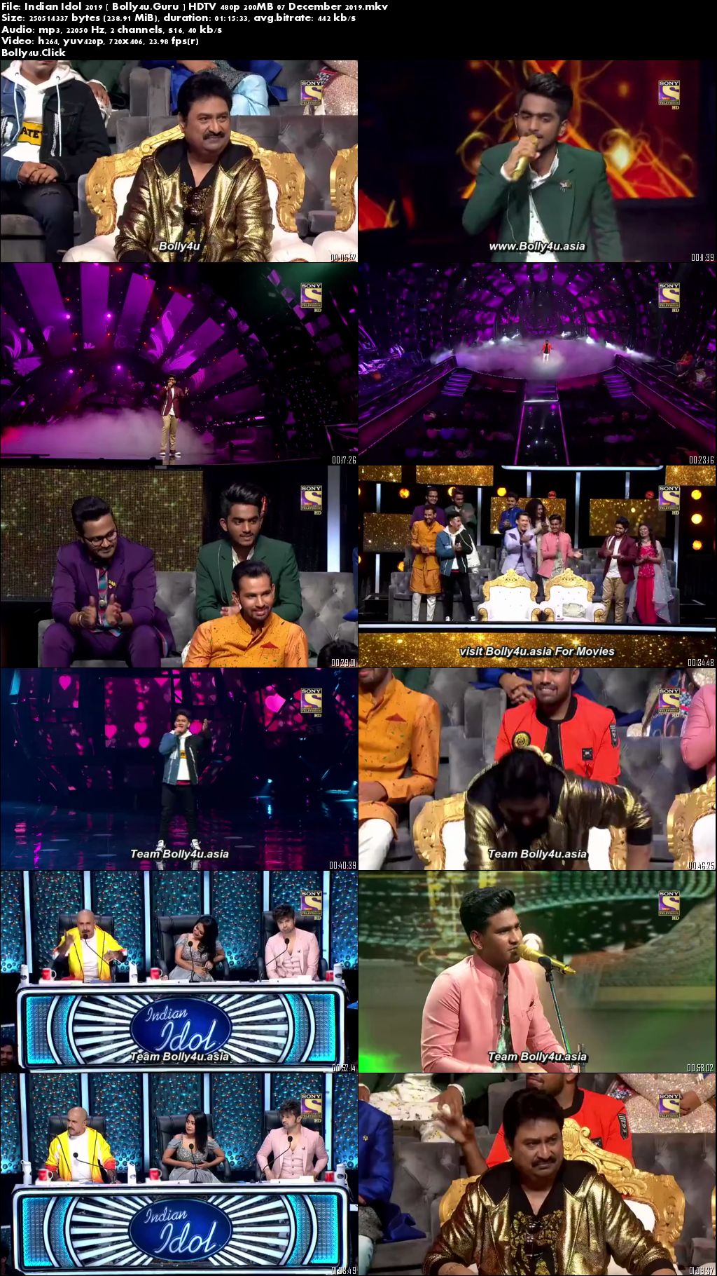 Indian Idol 2019 HDTV 480p 200MB 07 December 2019 Download