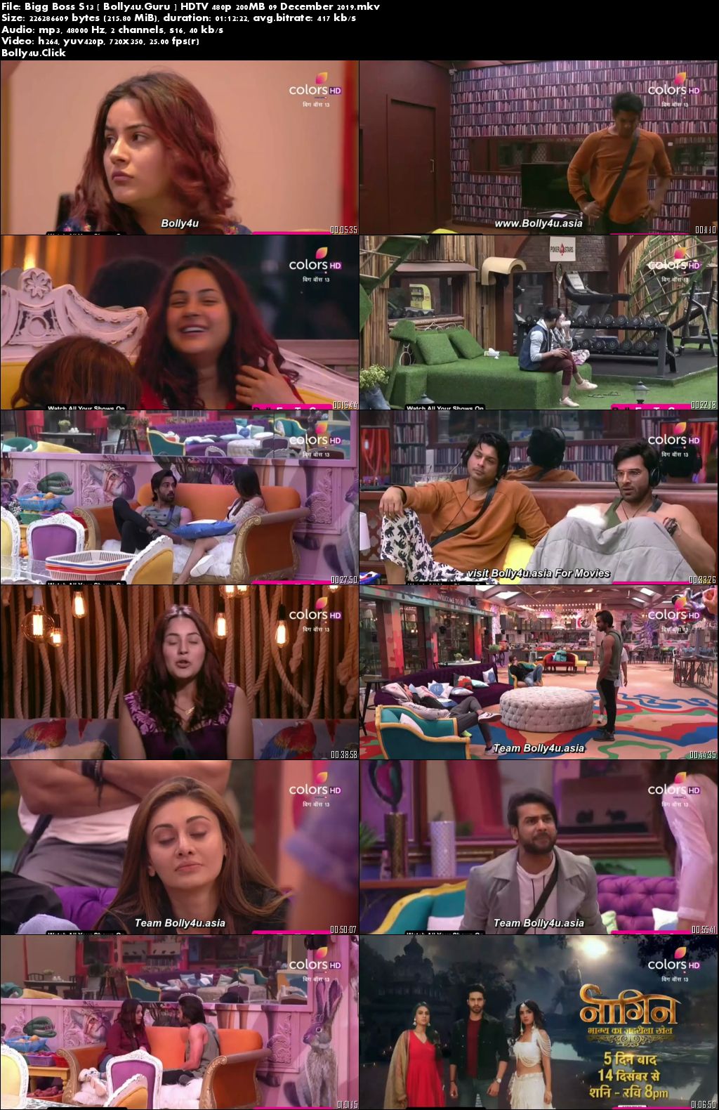 Bigg Boss S13 HDTV 480p 200MB 09 December 2019 Download