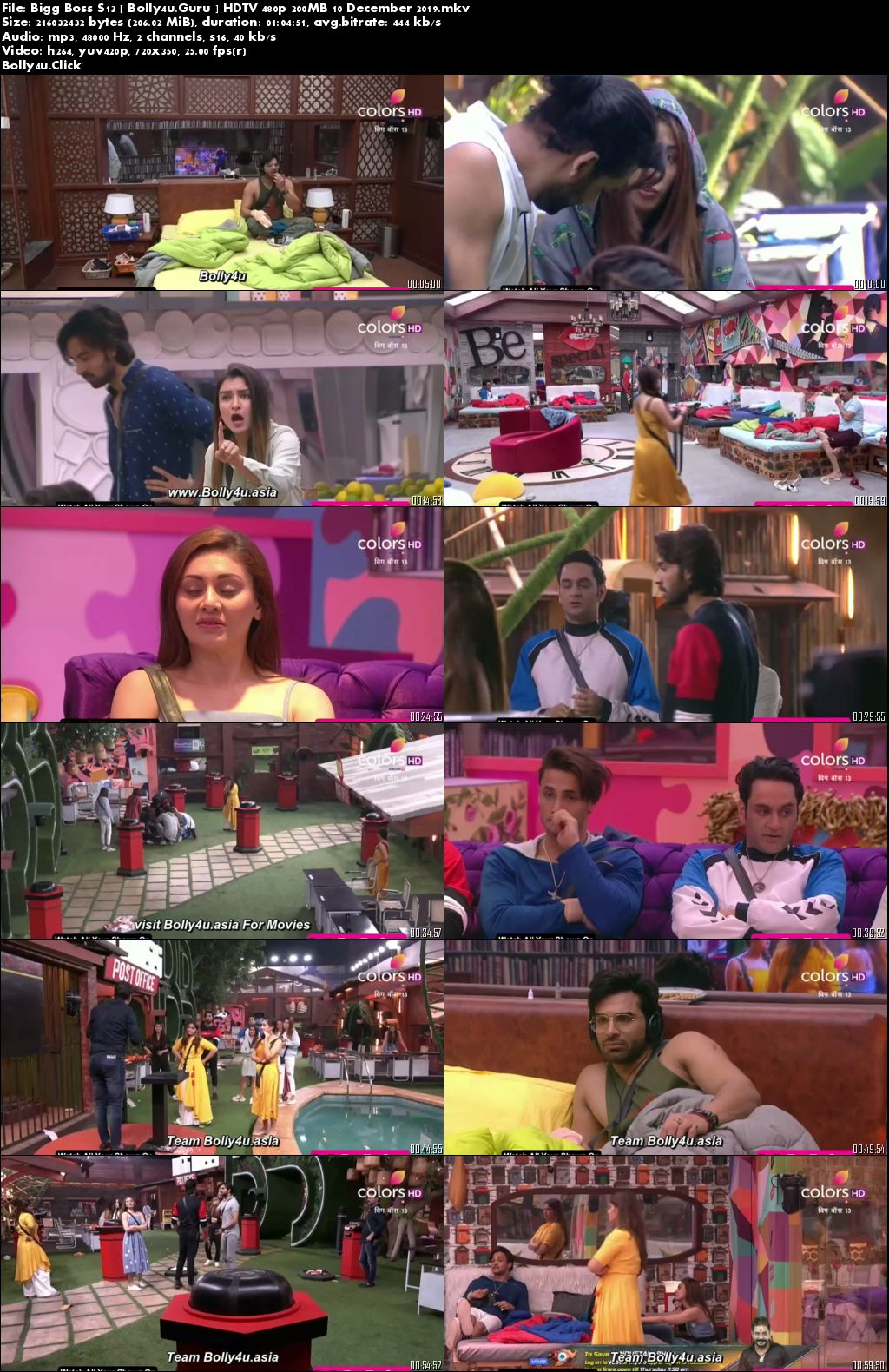 Bigg Boss S13 HDTV 480p 200MB 10 December 2019 download