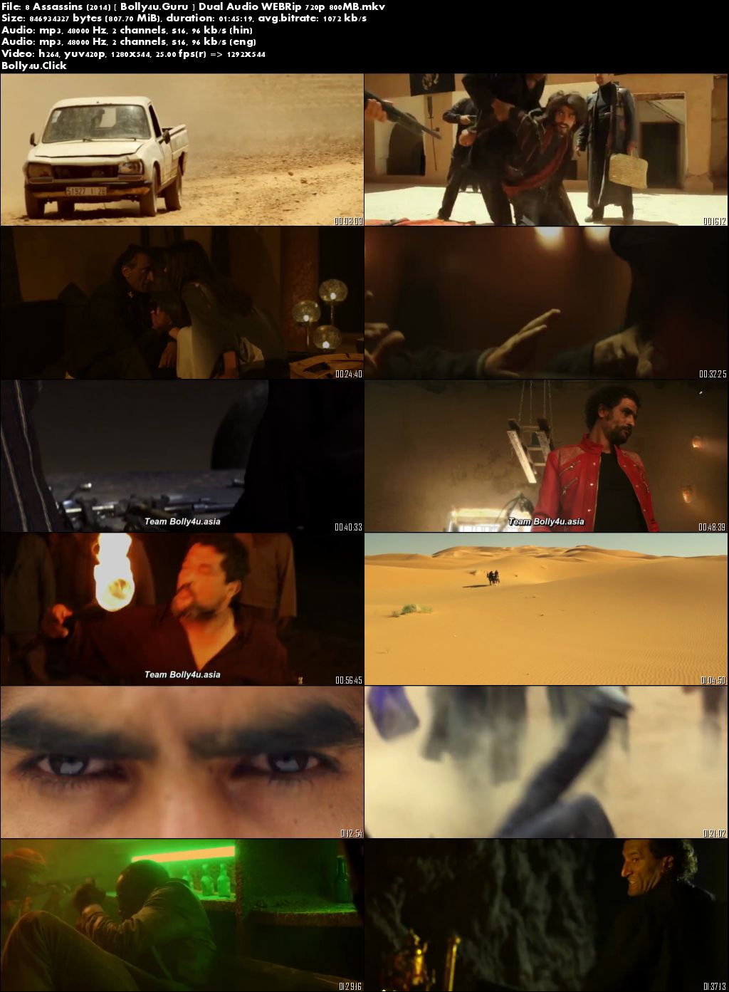 8 Assassins 2014 WEBRip 800Mb Hindi Dual Audio 720p Download