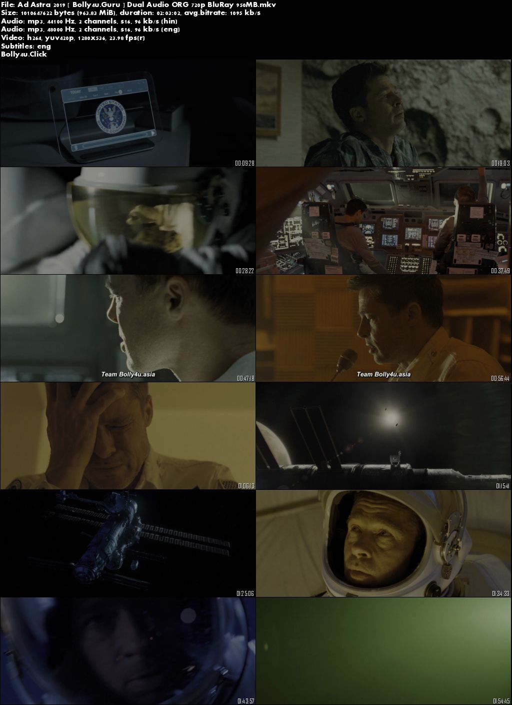 Ad Astra 2019 BluRay 400Mb Hindi Dual Audio ORG 480p ESub Download