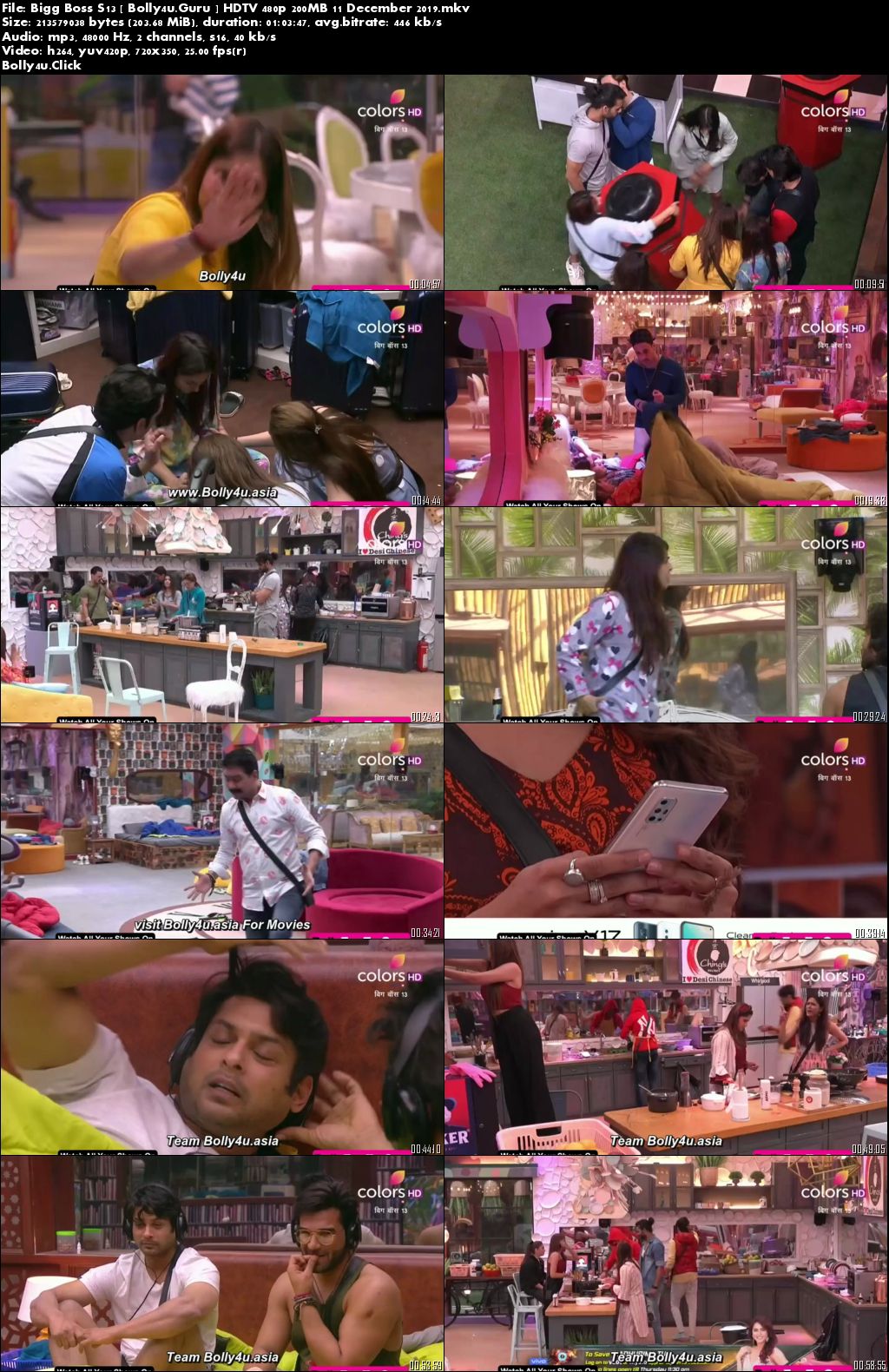 Bigg Boss S13 HDTV 480p 200MB 11 December 2019 Download