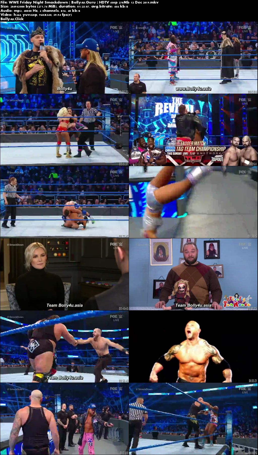 WWE Friday Night Smackdown HDTV 480p 270Mb 13 Dec 2019 Download