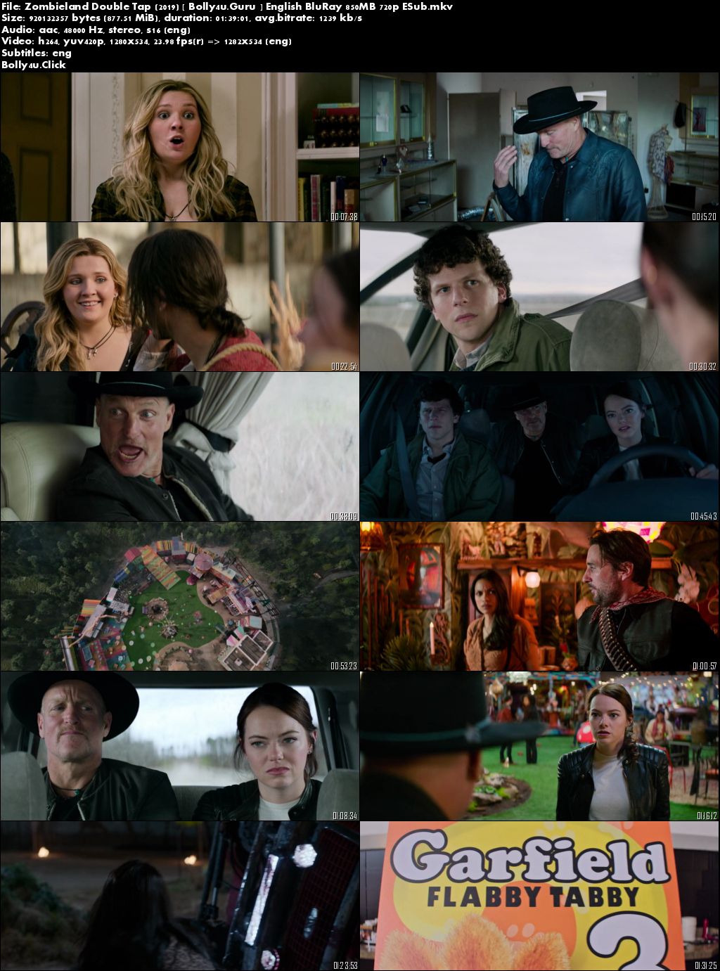 Zombieland Double Tap 2019 BRRip 850Mb English 720p ESub download