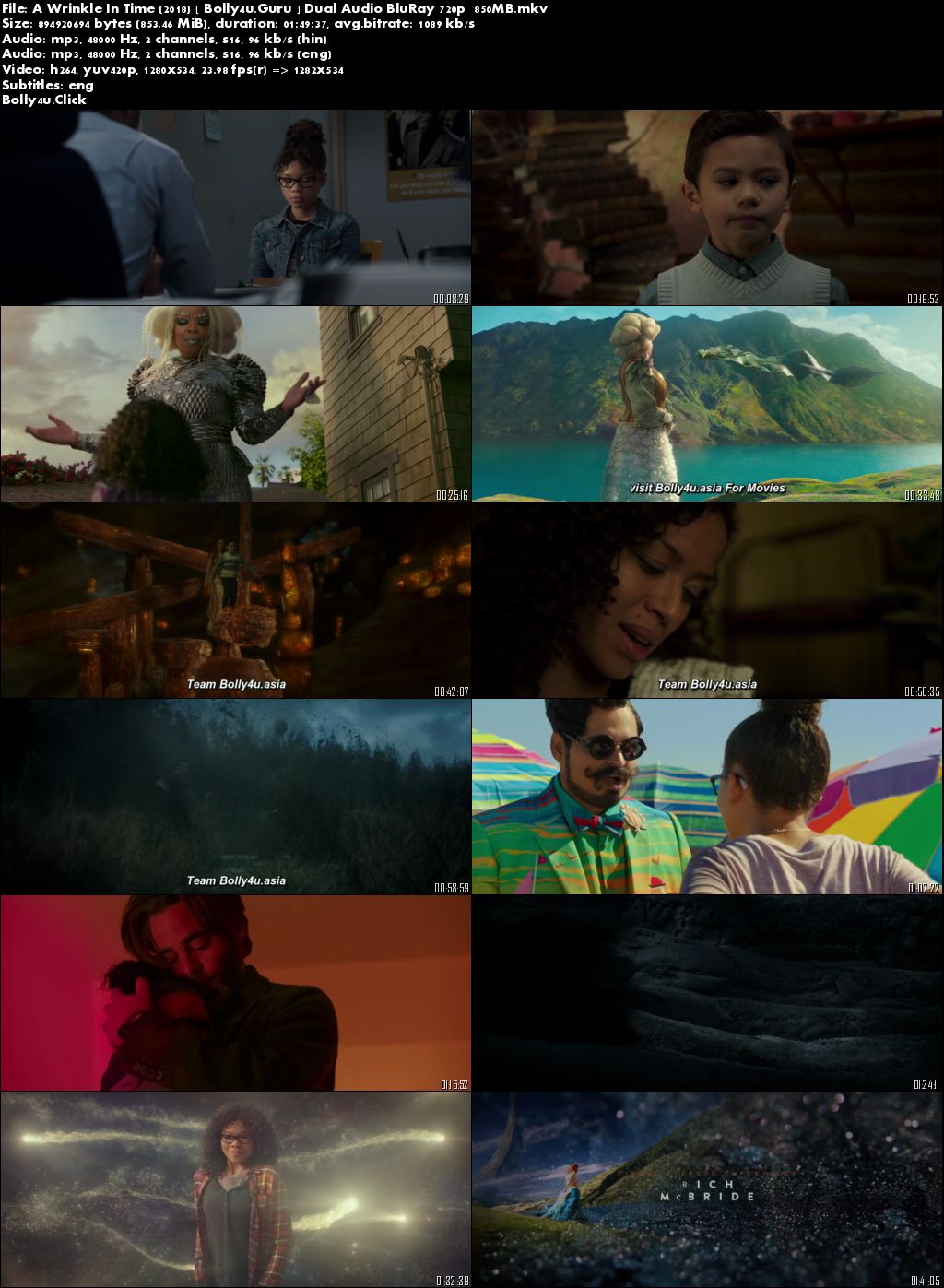 A Wrinkle In Time 2018 BluRay 850Mb Hindi Dual Audio 720p Download