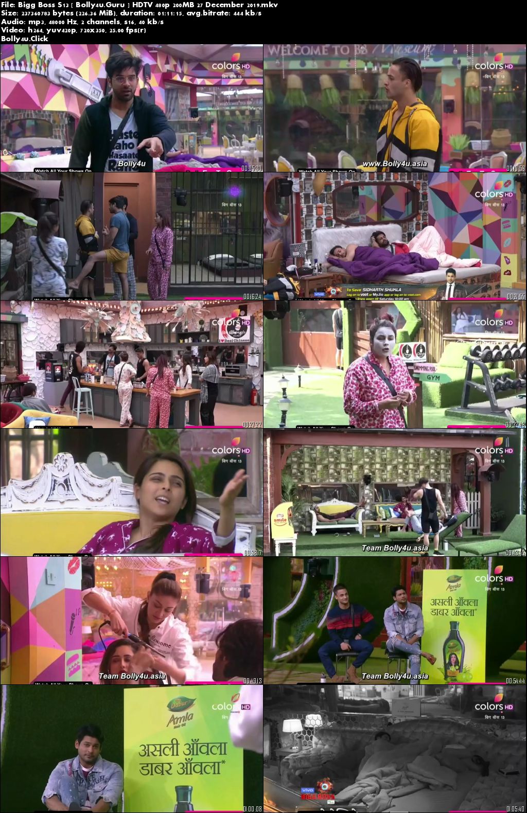 Bigg Boss S13 HDTV 480p 200MB 27 December 2019 Download