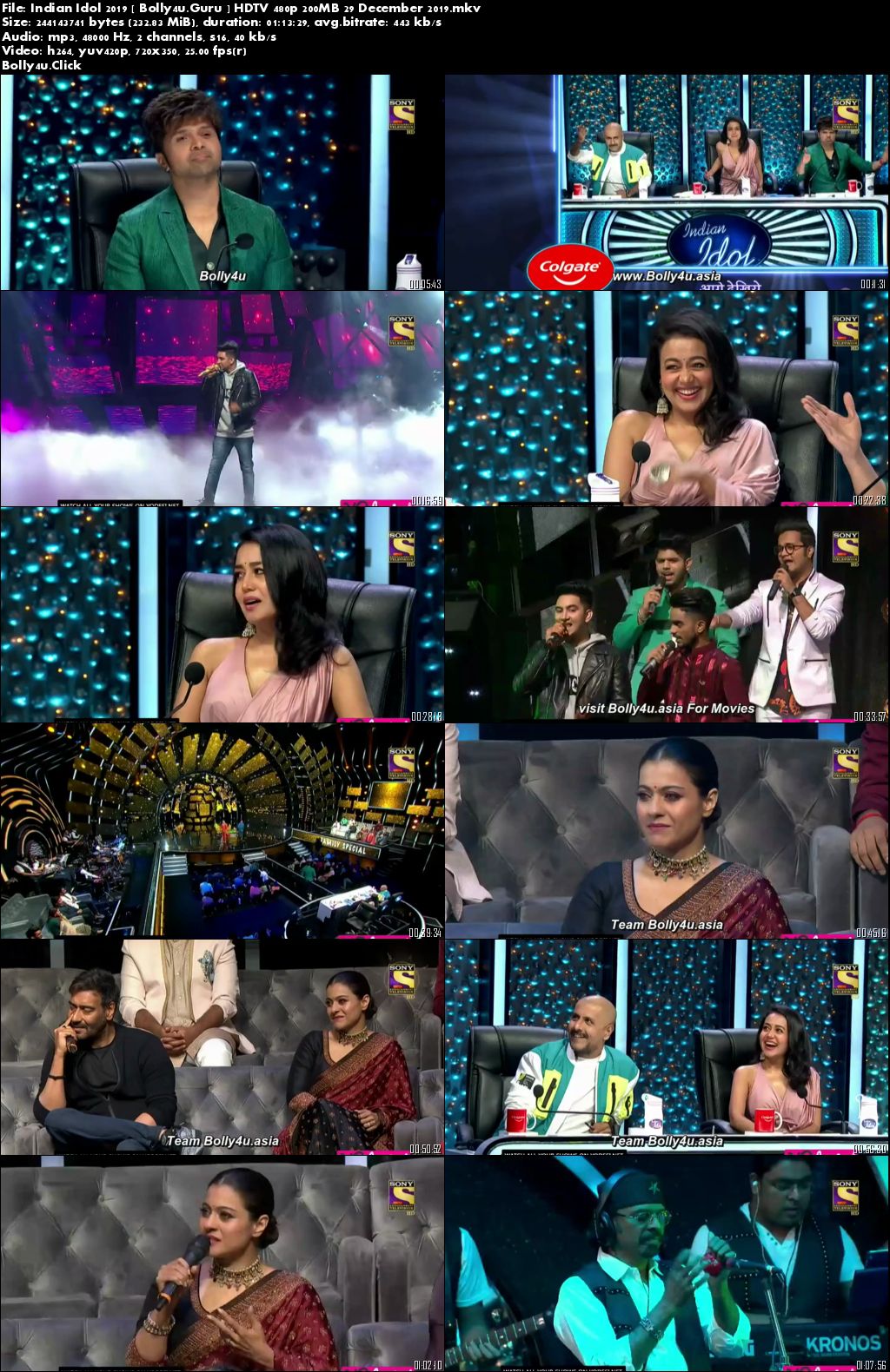 Indian Idol 2019 HDTV 480p 200MB 29 December 2019 Download