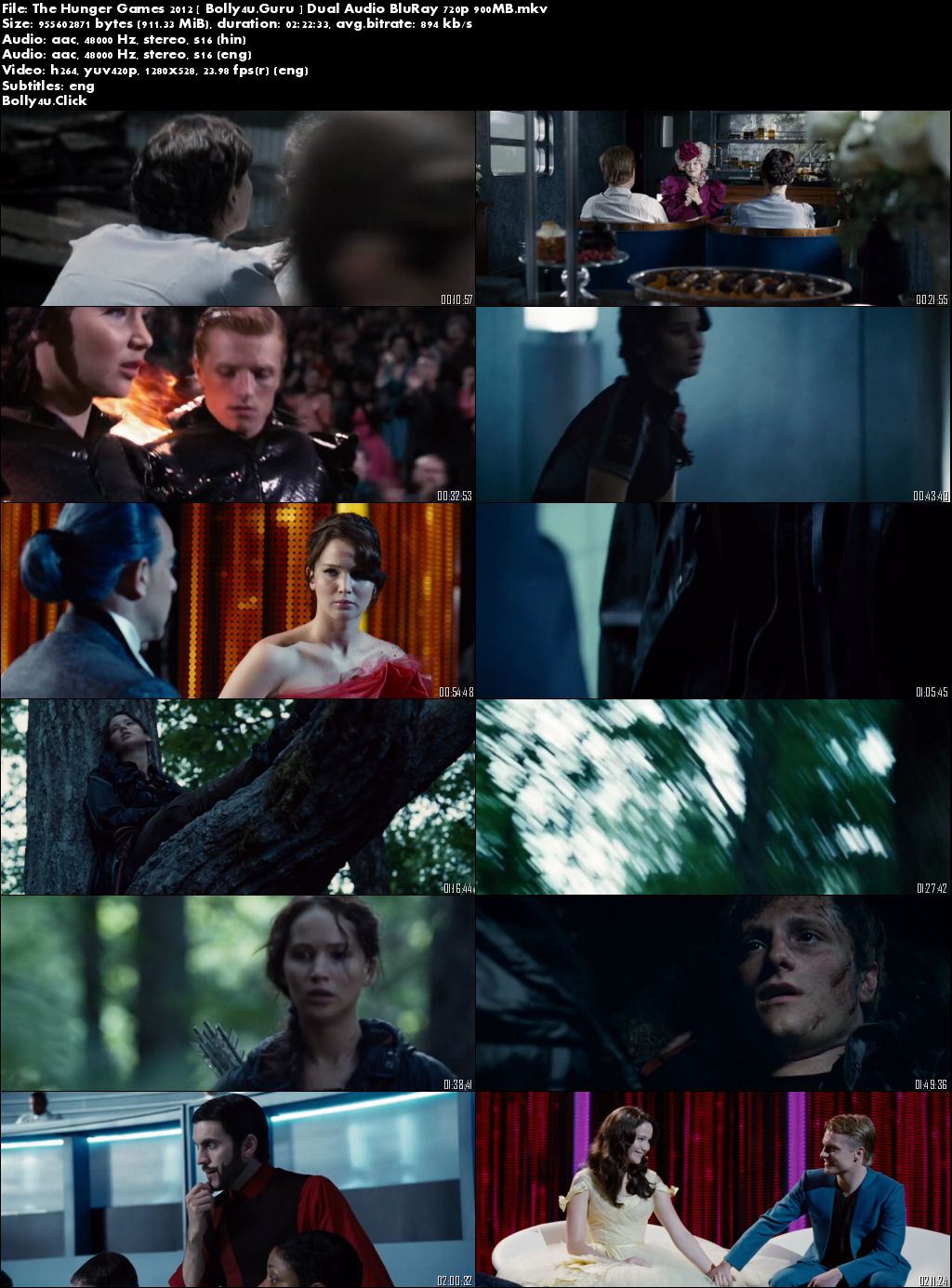 The Hunger Games 2012 BluRay 400MB Hindi Dual Audio ORG 480p Download