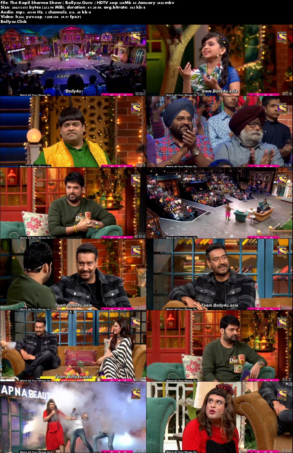 The Kapil Sharma Show HDTV 480p 250Mb 04 January 2020 Download