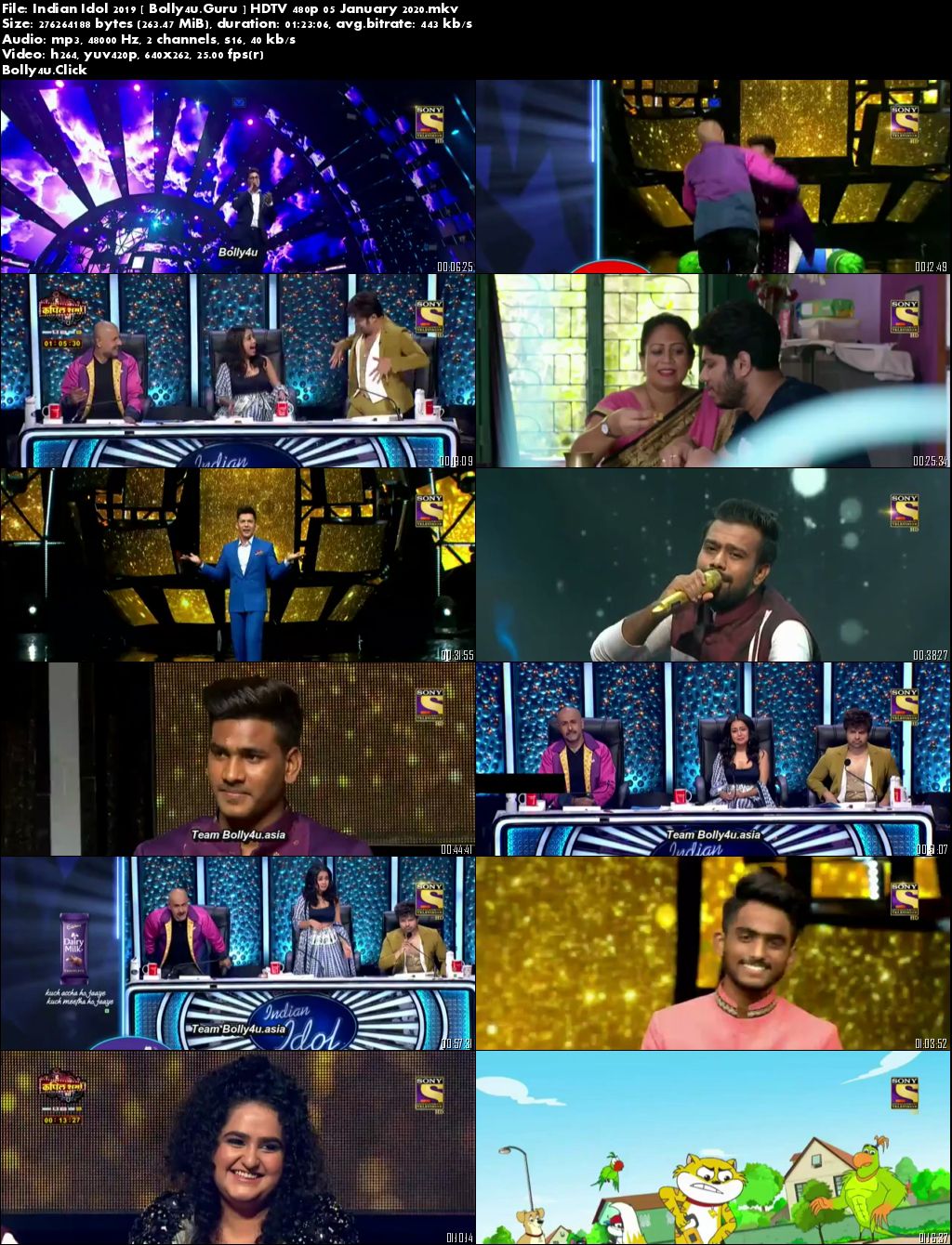 Indian Idol 2019 HDTV 480p 250MB 05 January 2020 Download