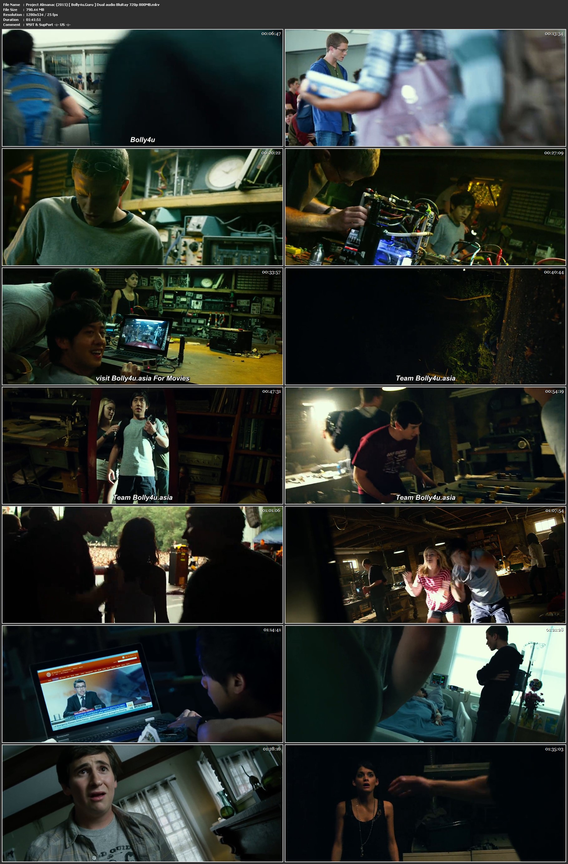 Project Almanac 2015 BluRay 800Mb Hindi Dual Audio ORG 720p Download