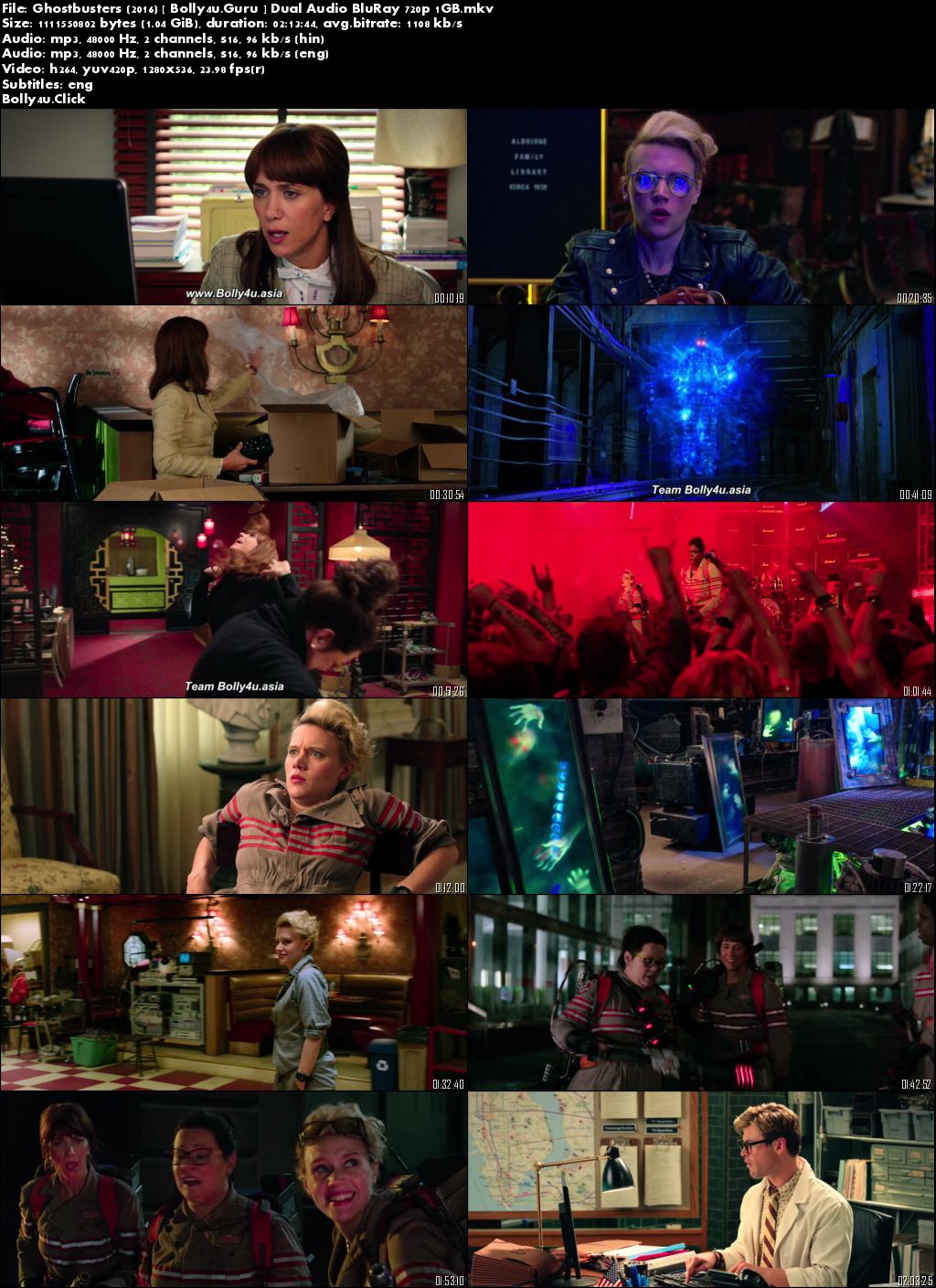 Ghostbusters 2016 BluRay 1GB Hindi Dual Audio ORG 720p Download