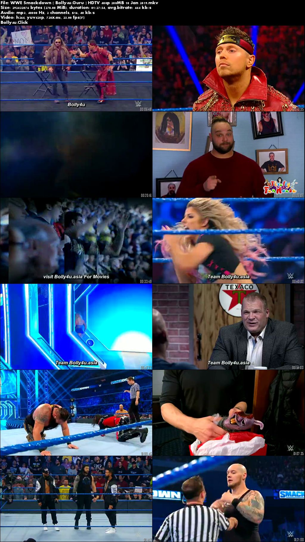 WWE Friday Night Smackdown HDTV 480p 280MB 10 Jan 2020 download