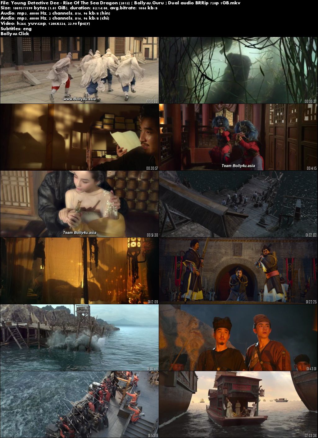 Young Detective Dee Rise Of The Sea Dragon 2013 BRRip 1GB Hindi Dual Audio 720p Download