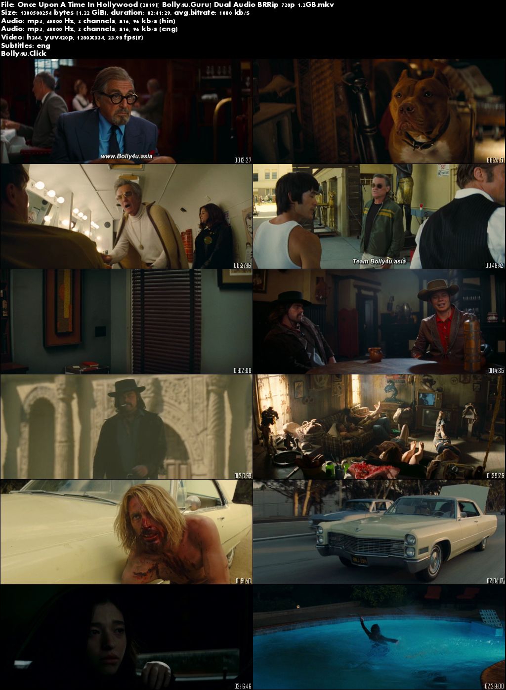 Once Upon A Time In Hollywood 2019 BRRip 1.2GB Hindi Dual Audio ORG 720p Download