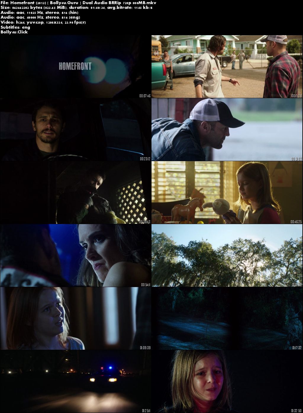 Homefront 2013 BRRip 900Mb Hindi Dual Audio ORG 720p Download