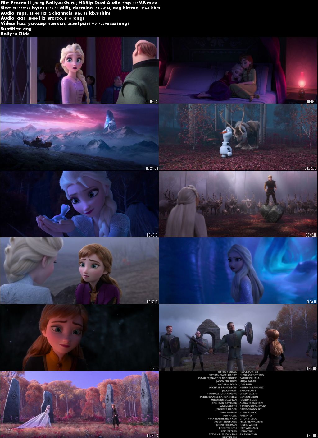 Frozen II 2019 HDRip 300MB Hindi Dual Audio 480p Download