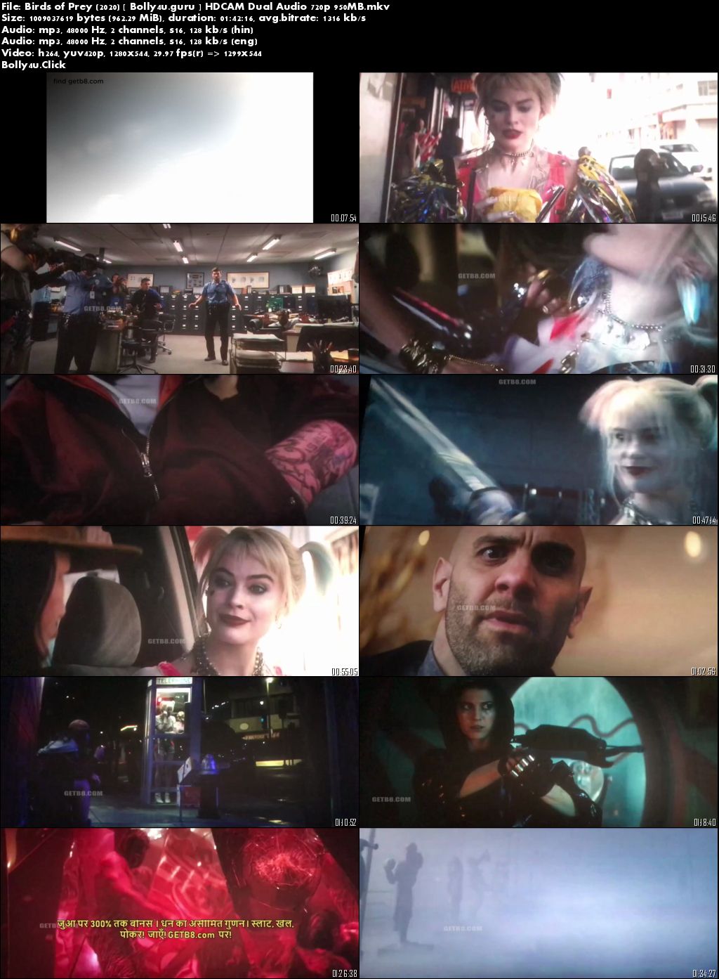 Birds of Prey 2020 HDCAM 950Mb Hindi Dual Audio 720p Download