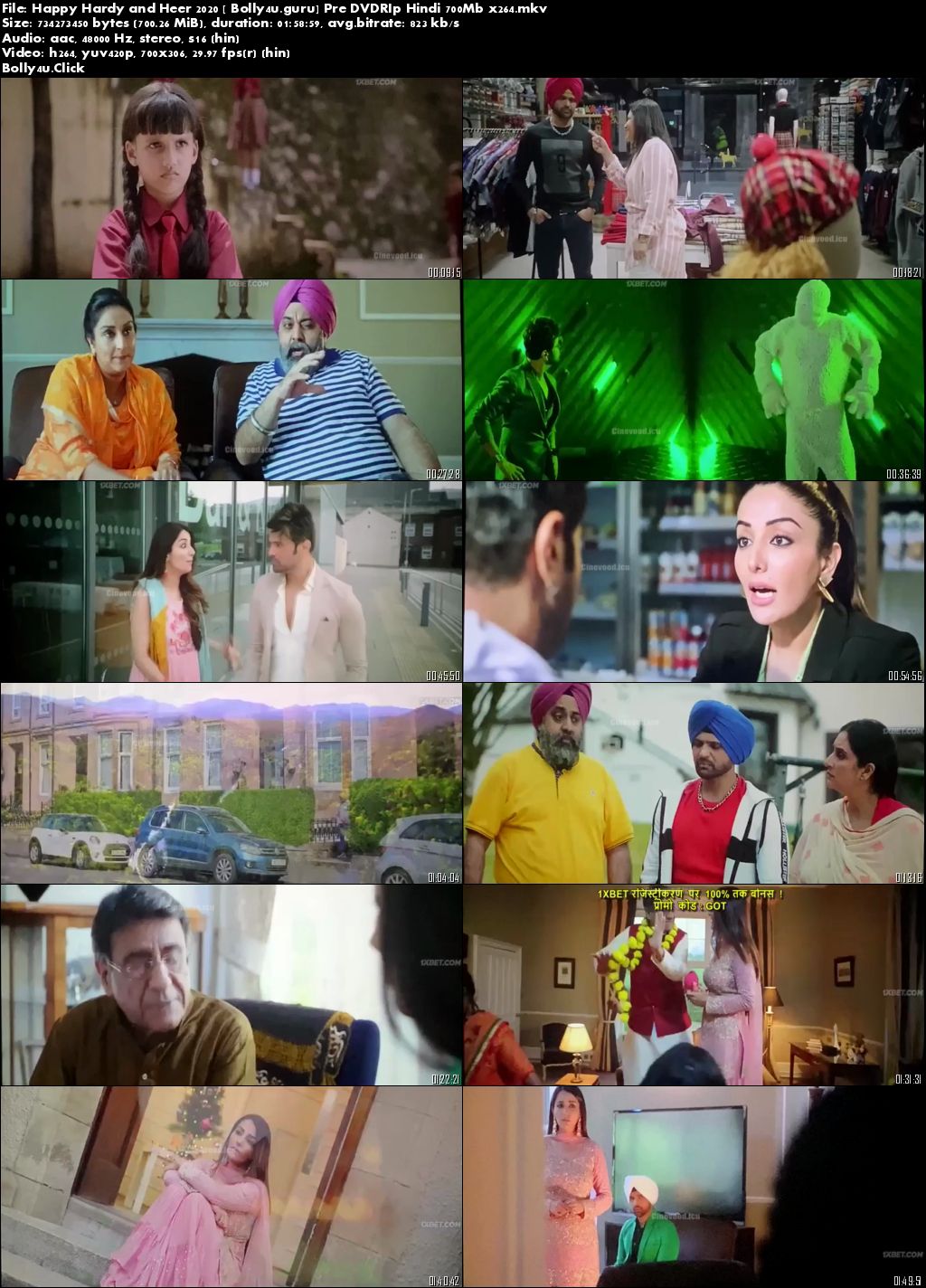 Happy Hardy and Heer 2020 Pre DVDRip 700Mb Hindi x264 Download