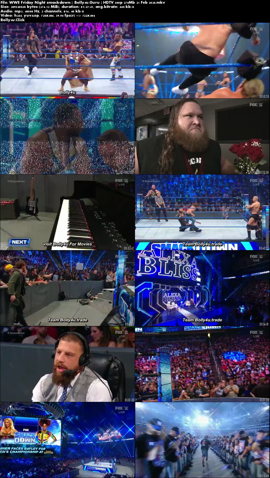 WWE Friday Night Smackdown HDTV 480p 270Mb 21 Feb 2020 Download