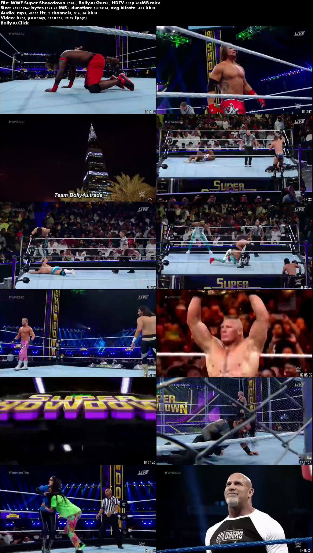 WWE Super Showdown 2020 WEBRip 650Mb 480p PPV 27 February 2020 Download