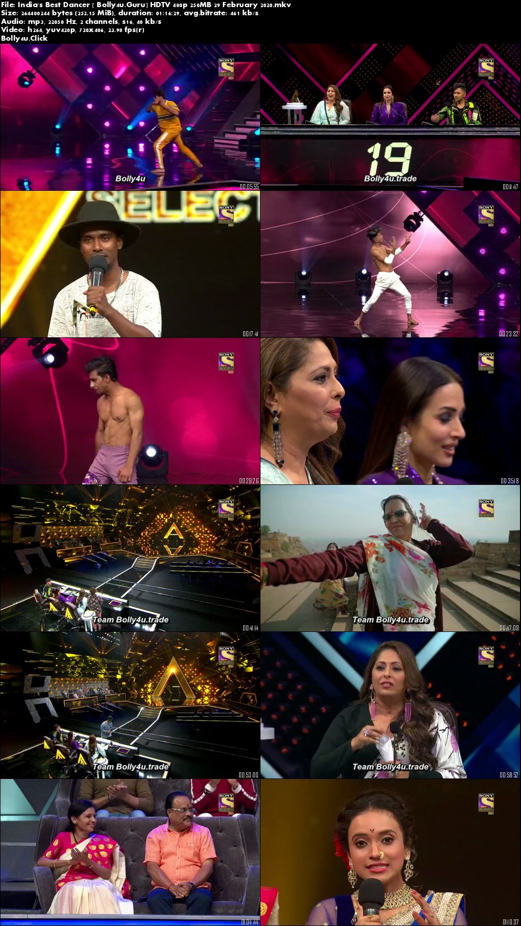 Indias Best Dancer HDTV 480p 250MB 29 February 2020 Download
