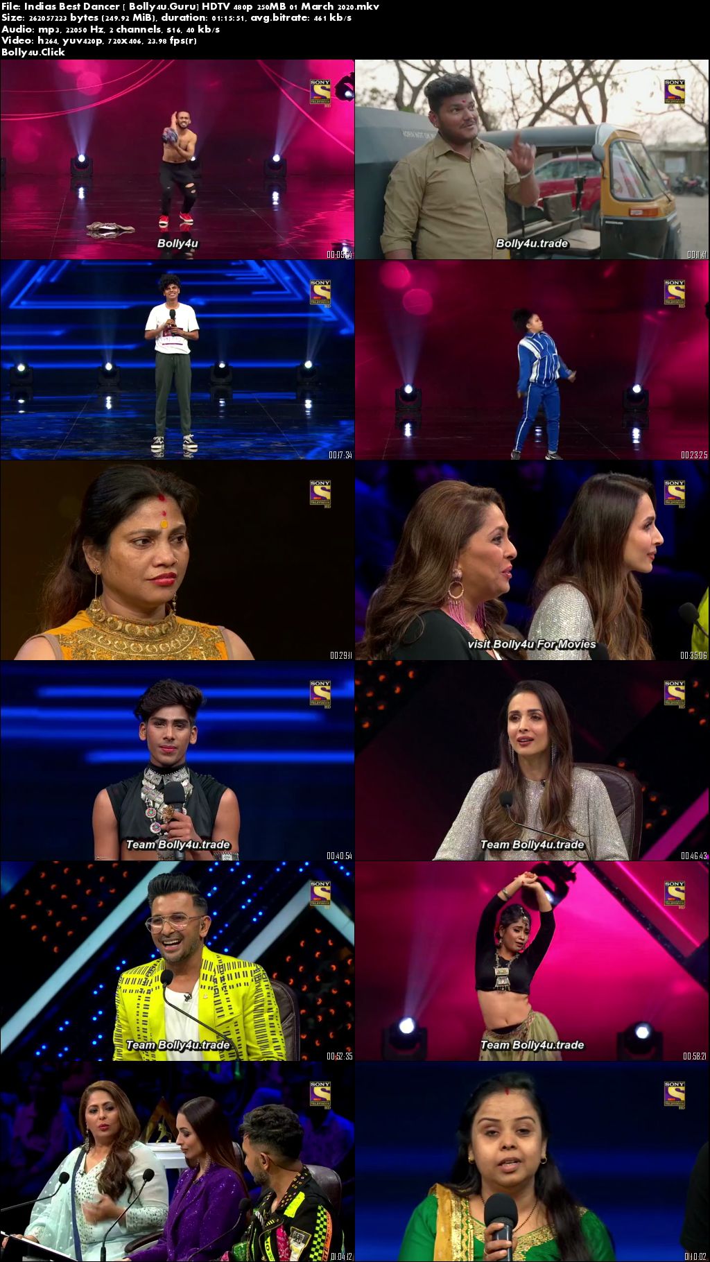 Indias Best Dancer HDTV 480p 250MB 01 March 2020 Download